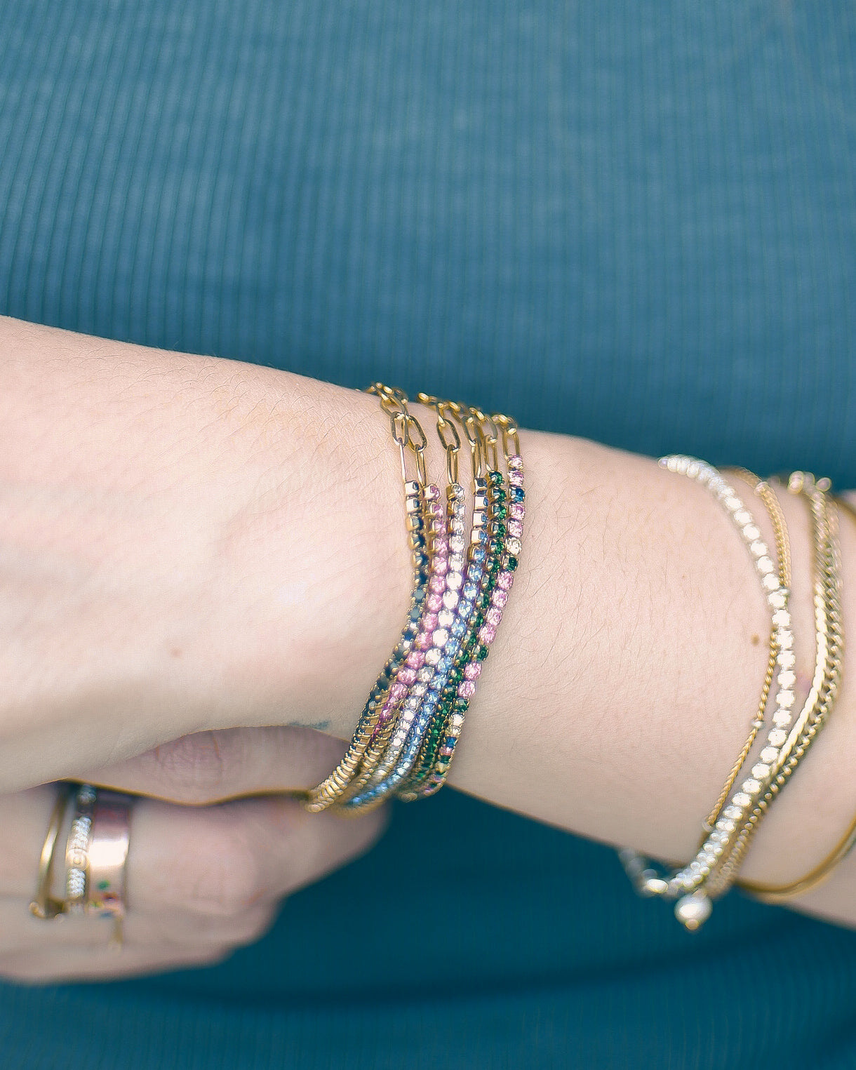 The Color Play Filly Tennis Duo Bracelet (+ Genuine Moissanite)