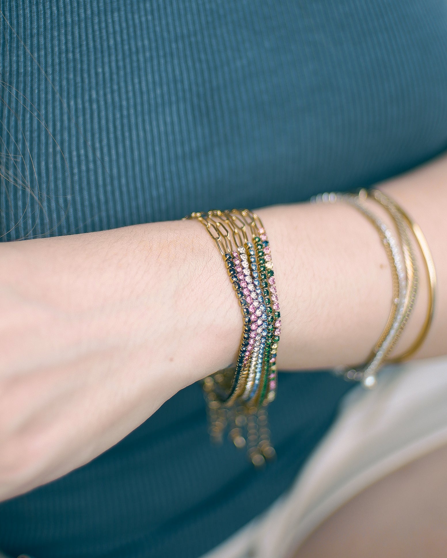 The Color Play Filly Tennis Duo Bracelet (+ Genuine Moissanite)