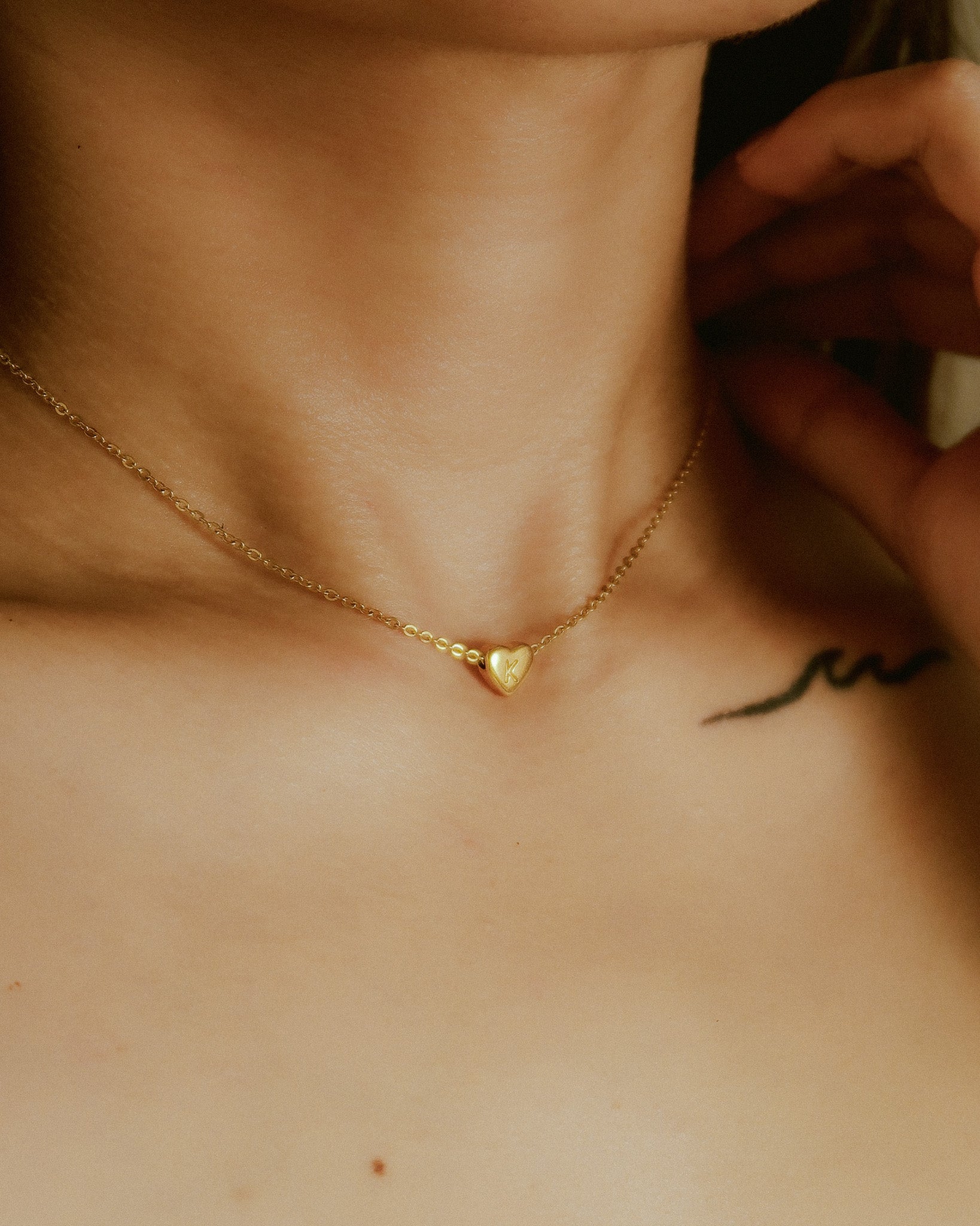 The Mini Chunky Heart Choker Initial Necklace