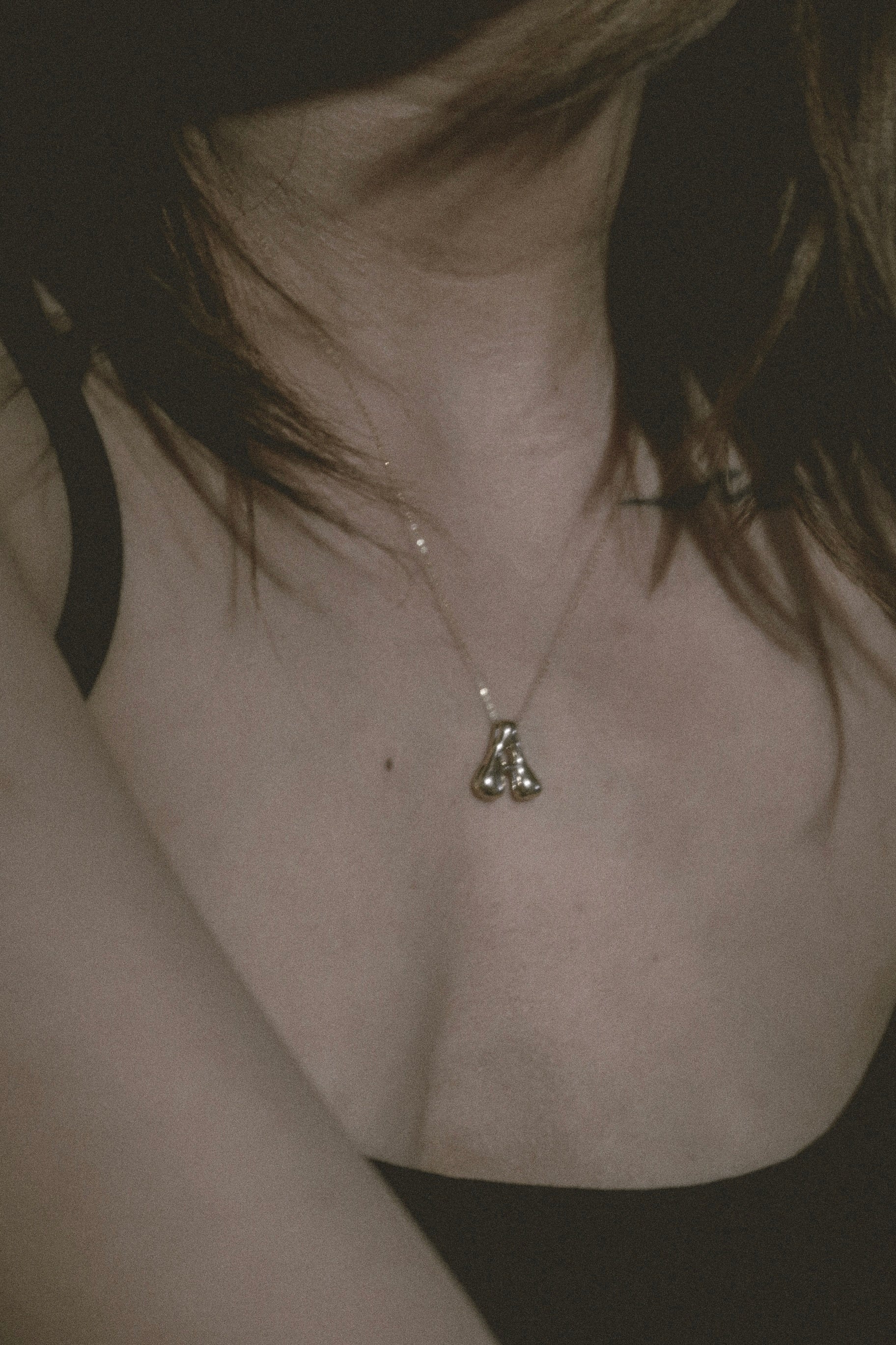 The Bubble Initial Pendant in Solid Gold