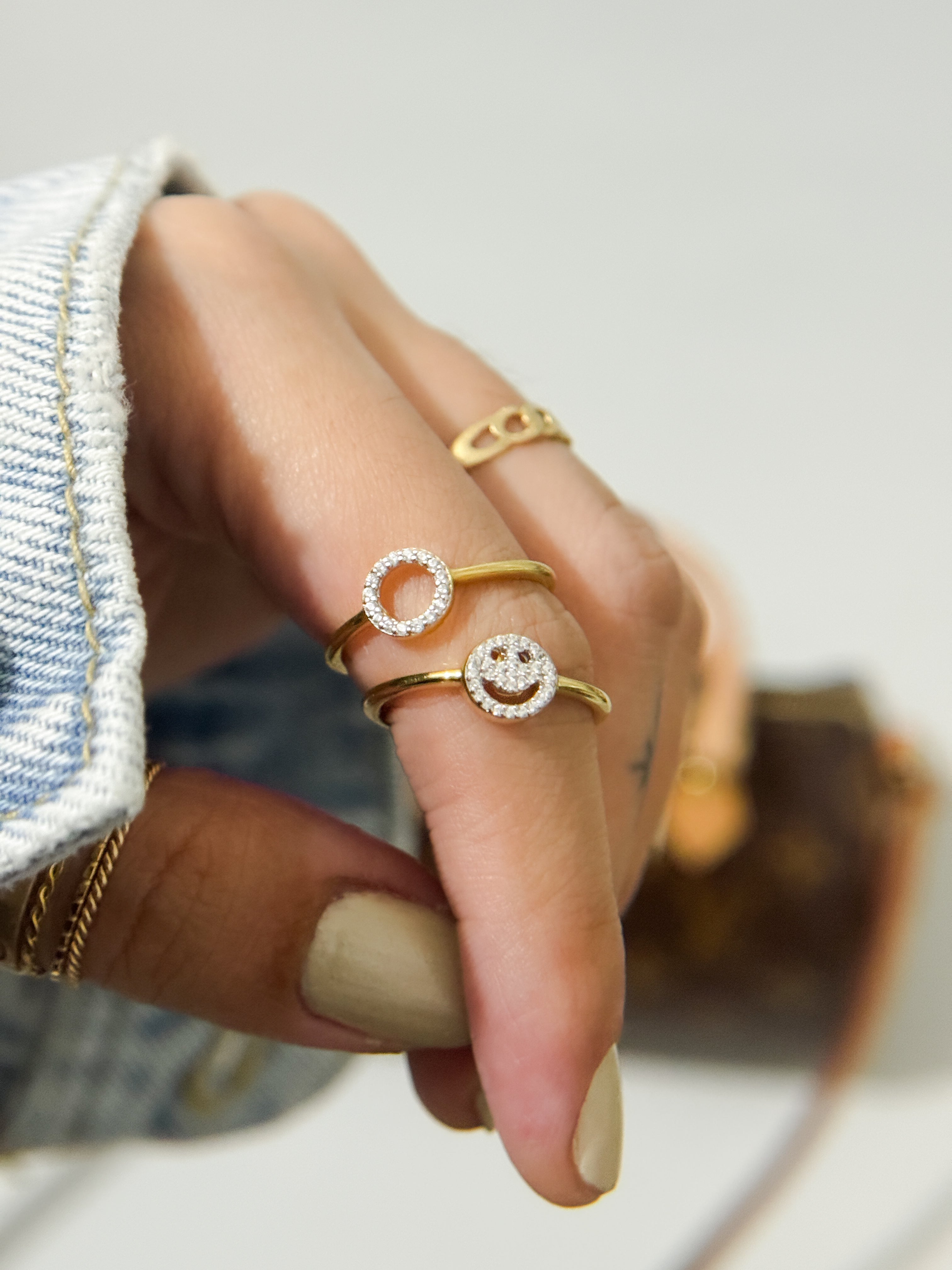 The Pave Happy Days Smile Ring