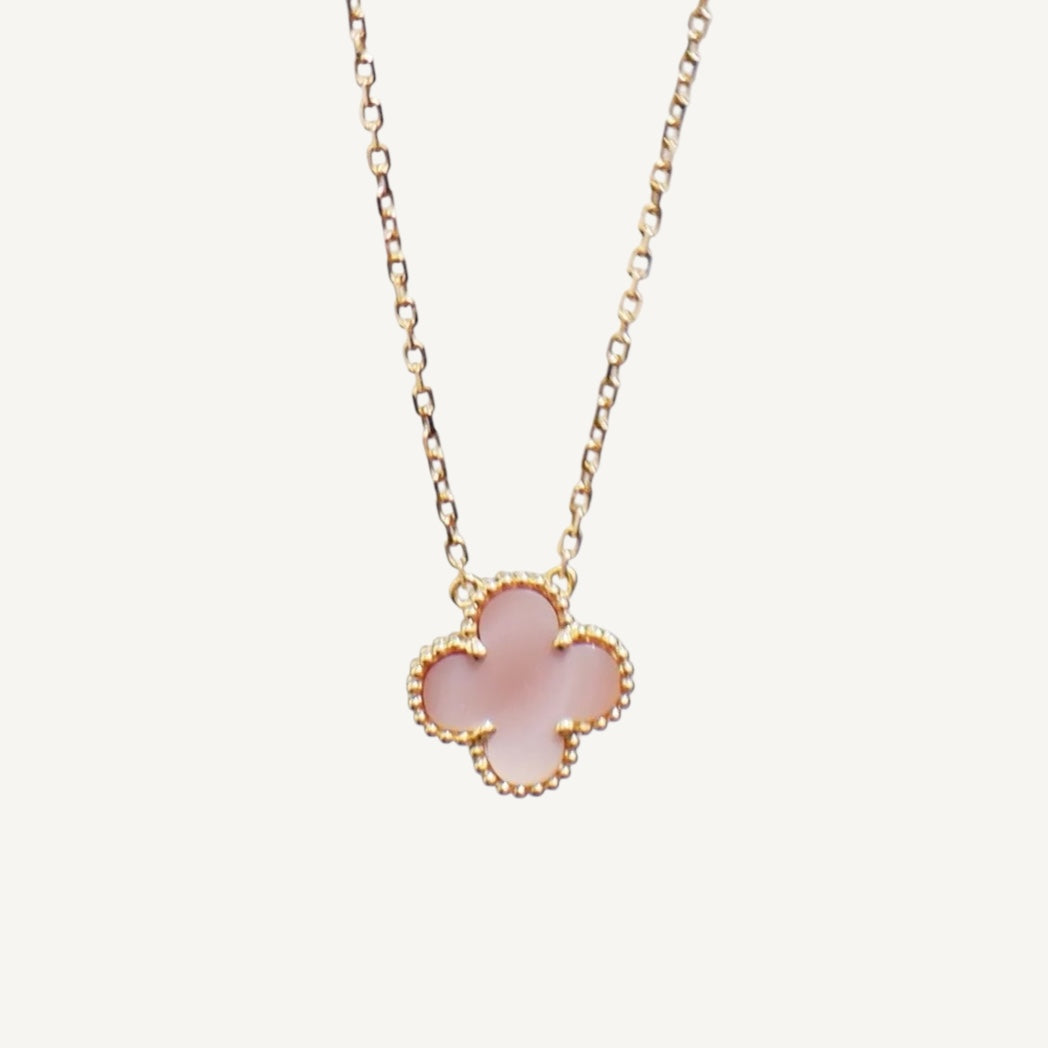 The 12mm/15mm Centered Clover Necklace in Solid Gold