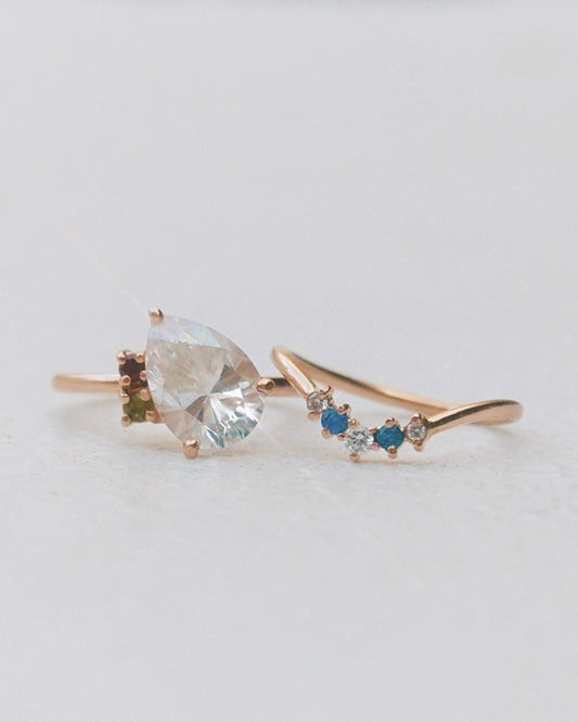 The Everlast Moissanite and Birthstone Ring in Solid Gold