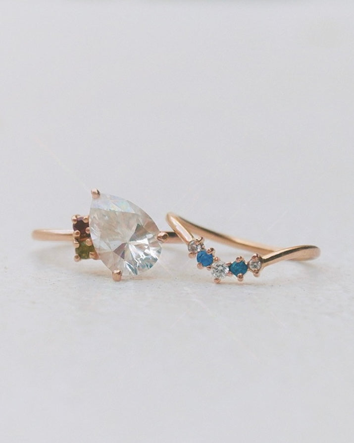 The Everlast Moissanite and Birthstone Ring in Solid Gold