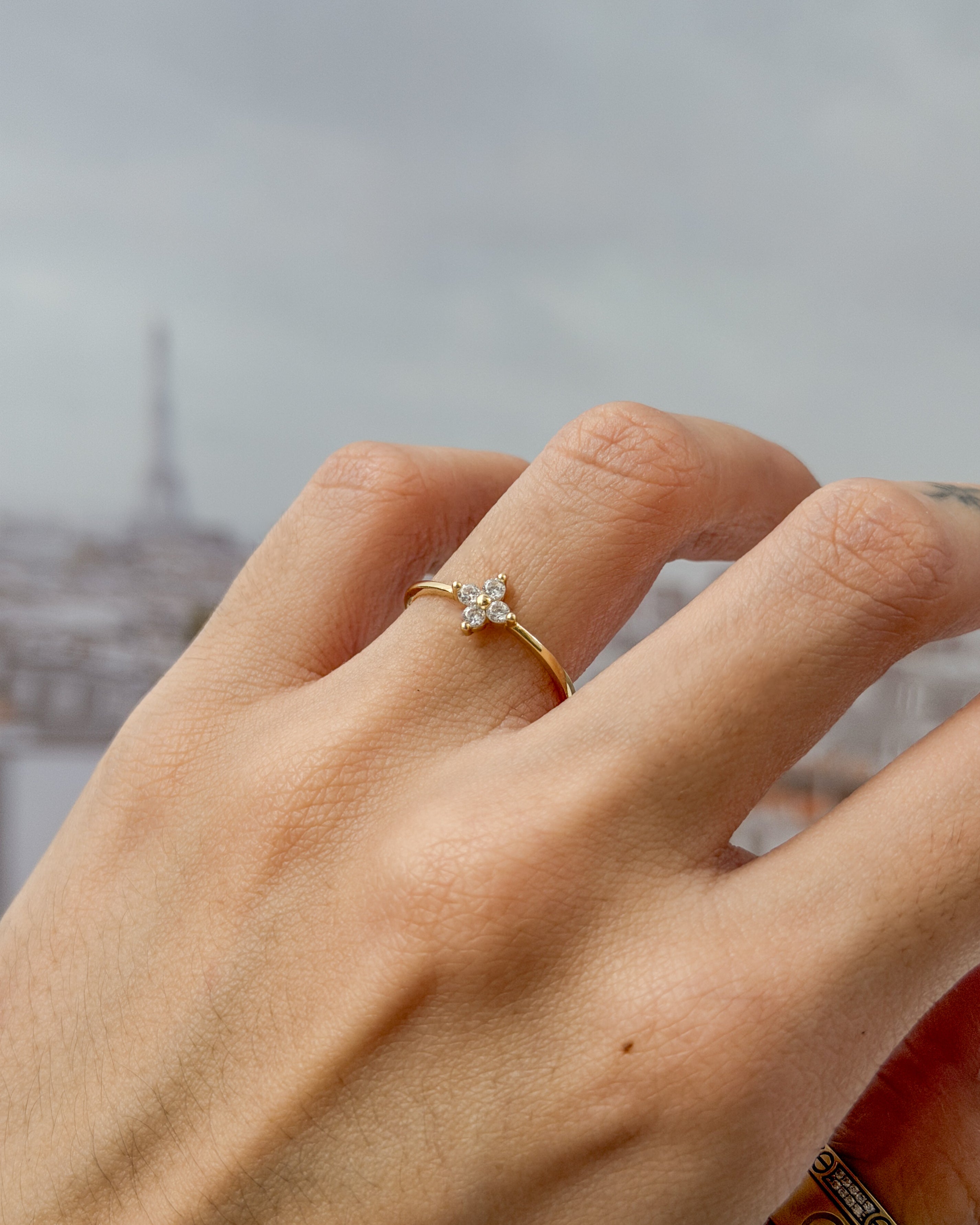 The Lucky Pave Clover Ring