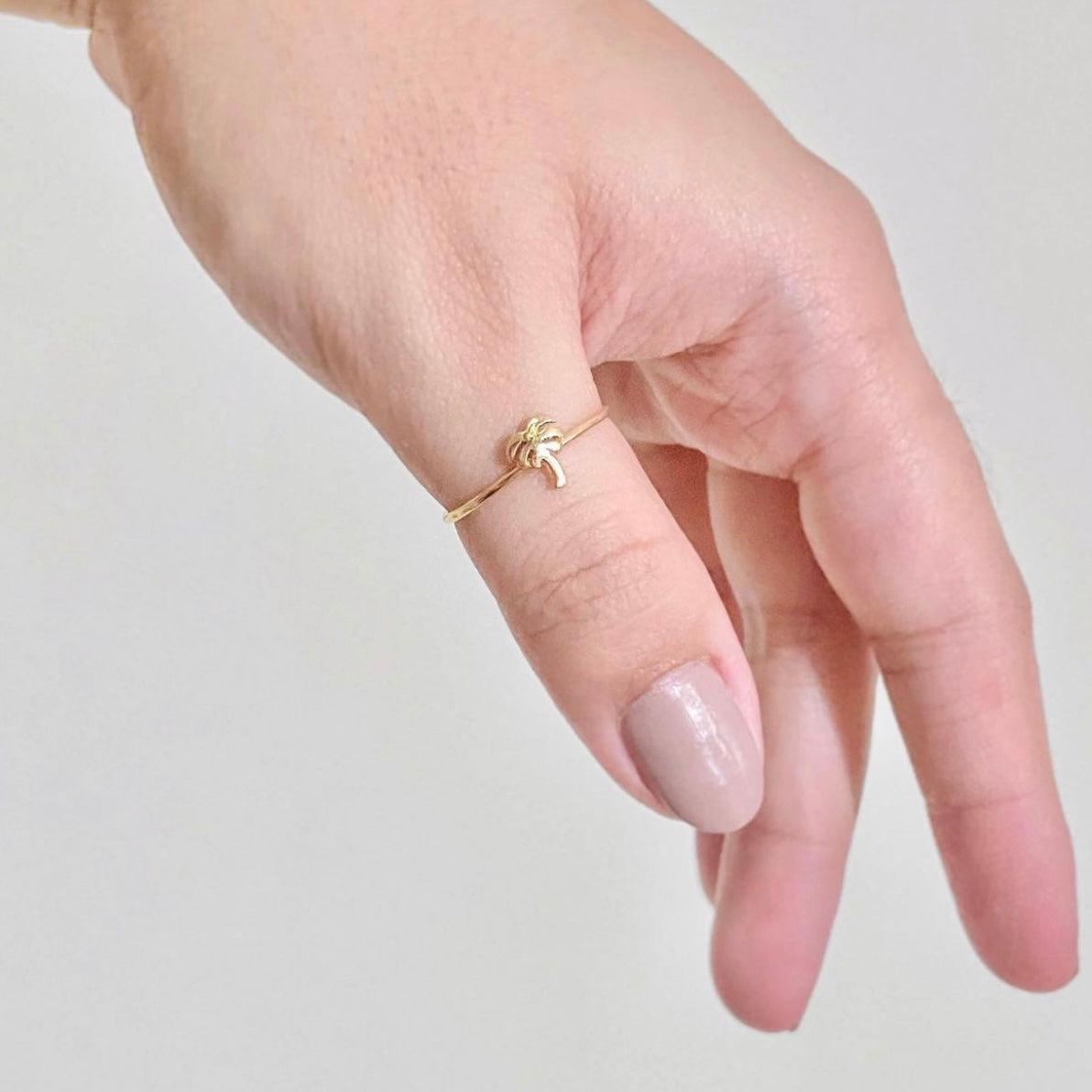 The Palm Tree Ring in Solid Gold