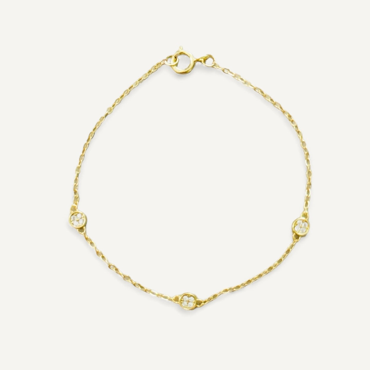 The Tiny Pave Disc Station Bracelet