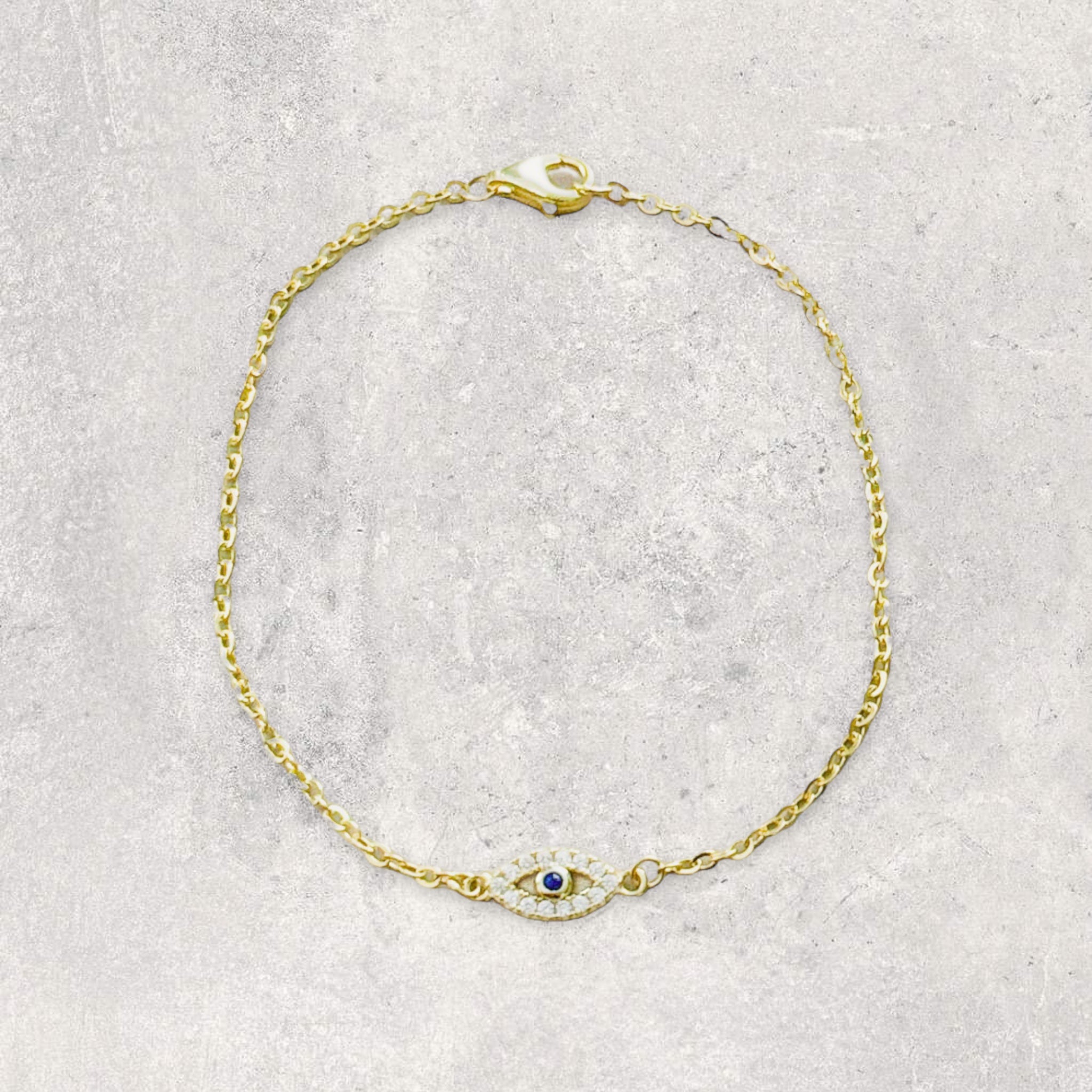 The Tiny Pave Evil Eye Bracelet