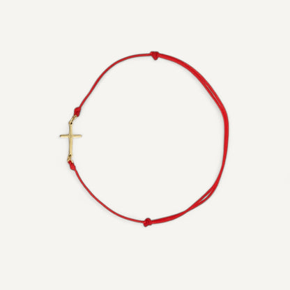 The Red Line Cross Any-size Bracelet in Solid Gold