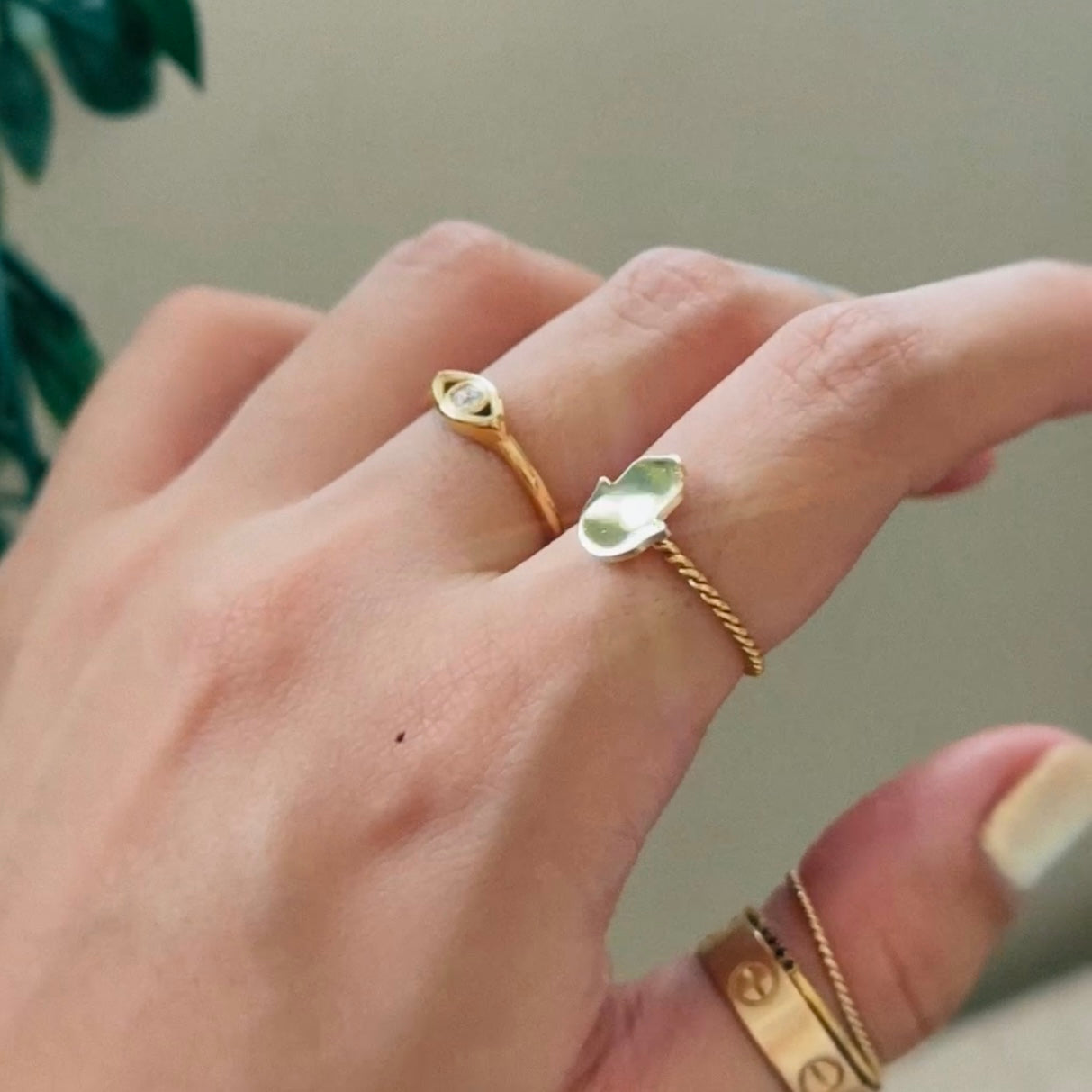 The Glassy Hamsa Brenna Ring