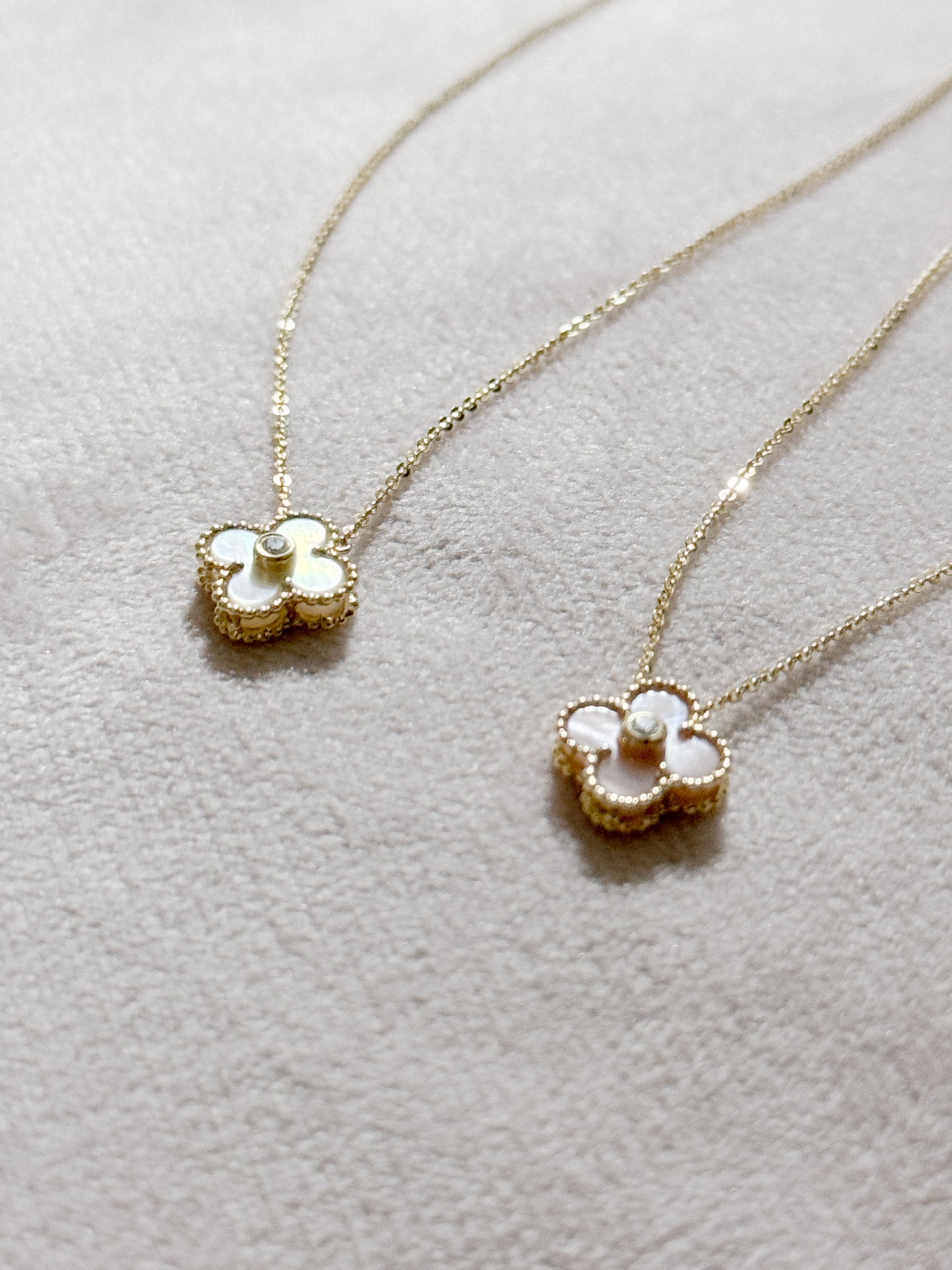 The Diamond Clover Necklace in Solid Gold