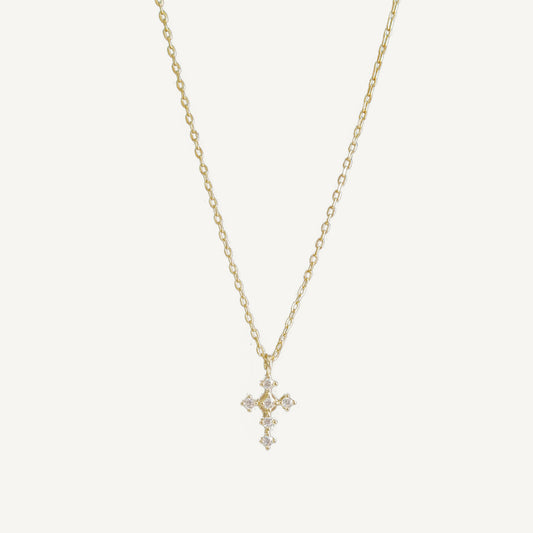 The Minimalist Pave Cross Necklace