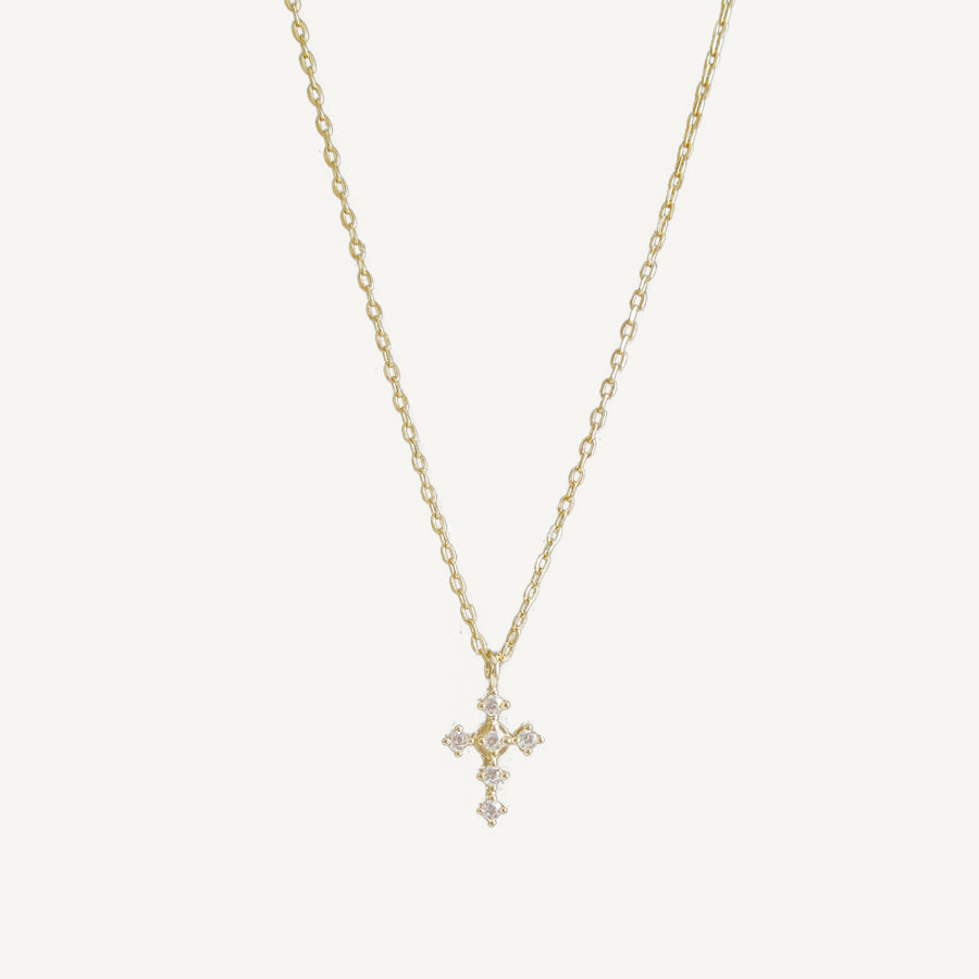 The Minimalist Pave Cross Necklace