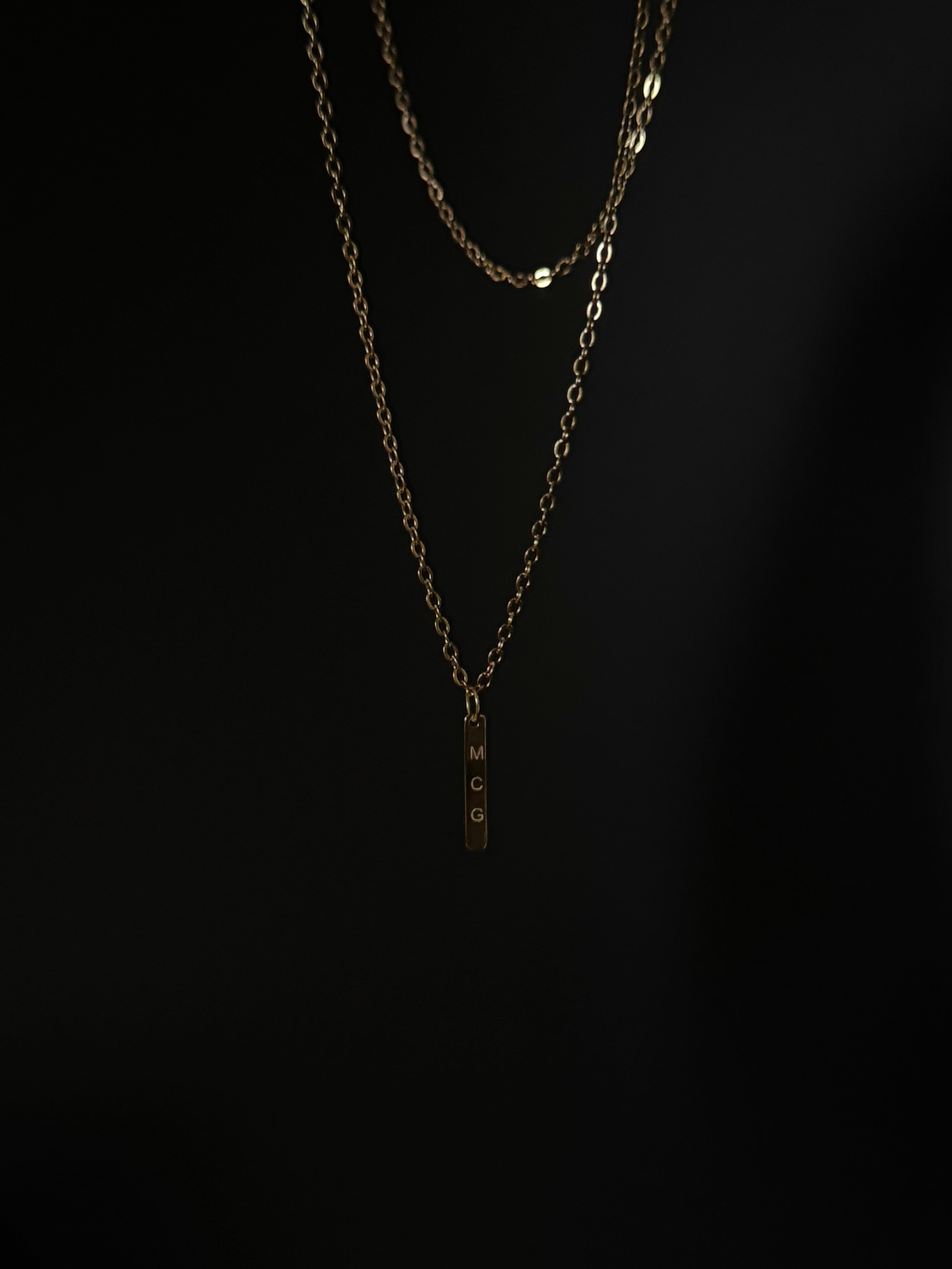 The Flat Bar Necklace in Solid Gold