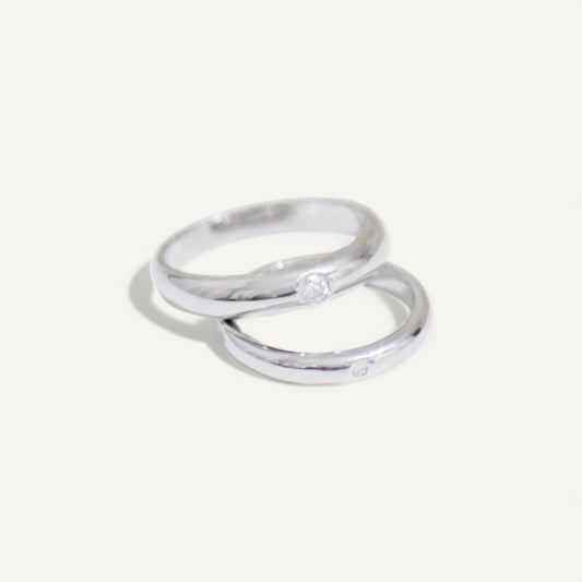 Moissanite Couple Band Set