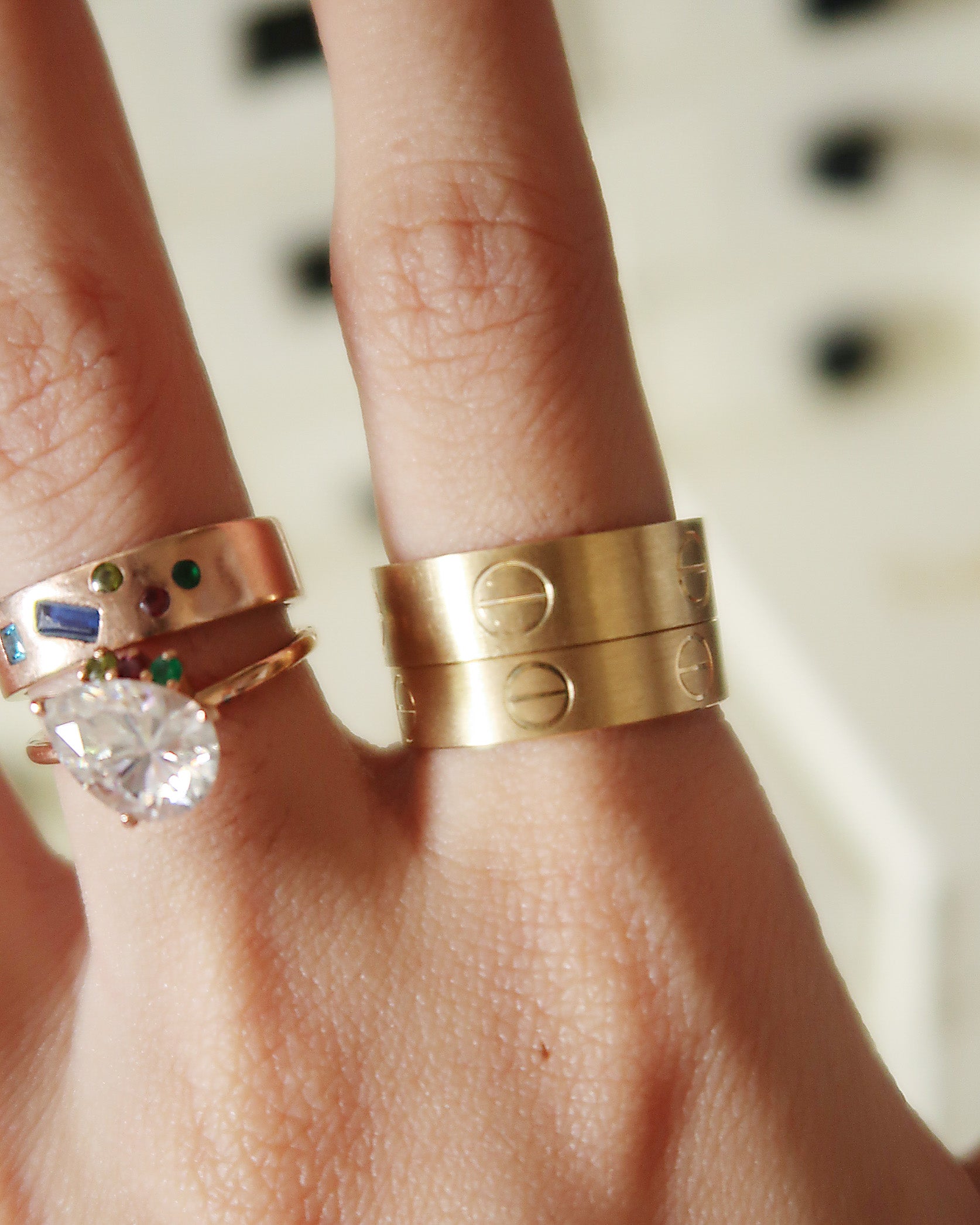 The Damien Matte Brushed Love Ring in Solid Gold