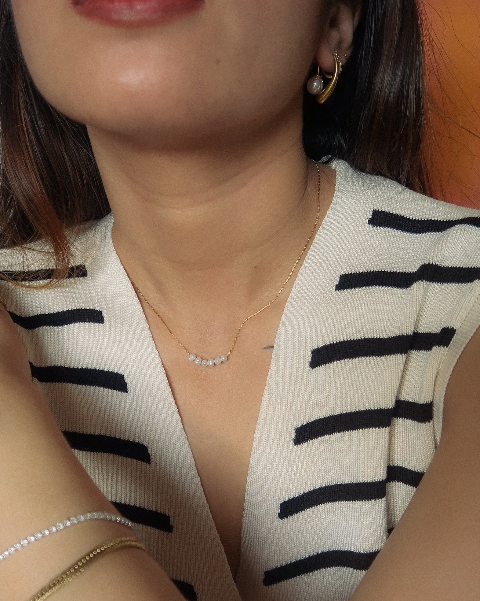 The Sienna Mini Rice Pearls Necklace