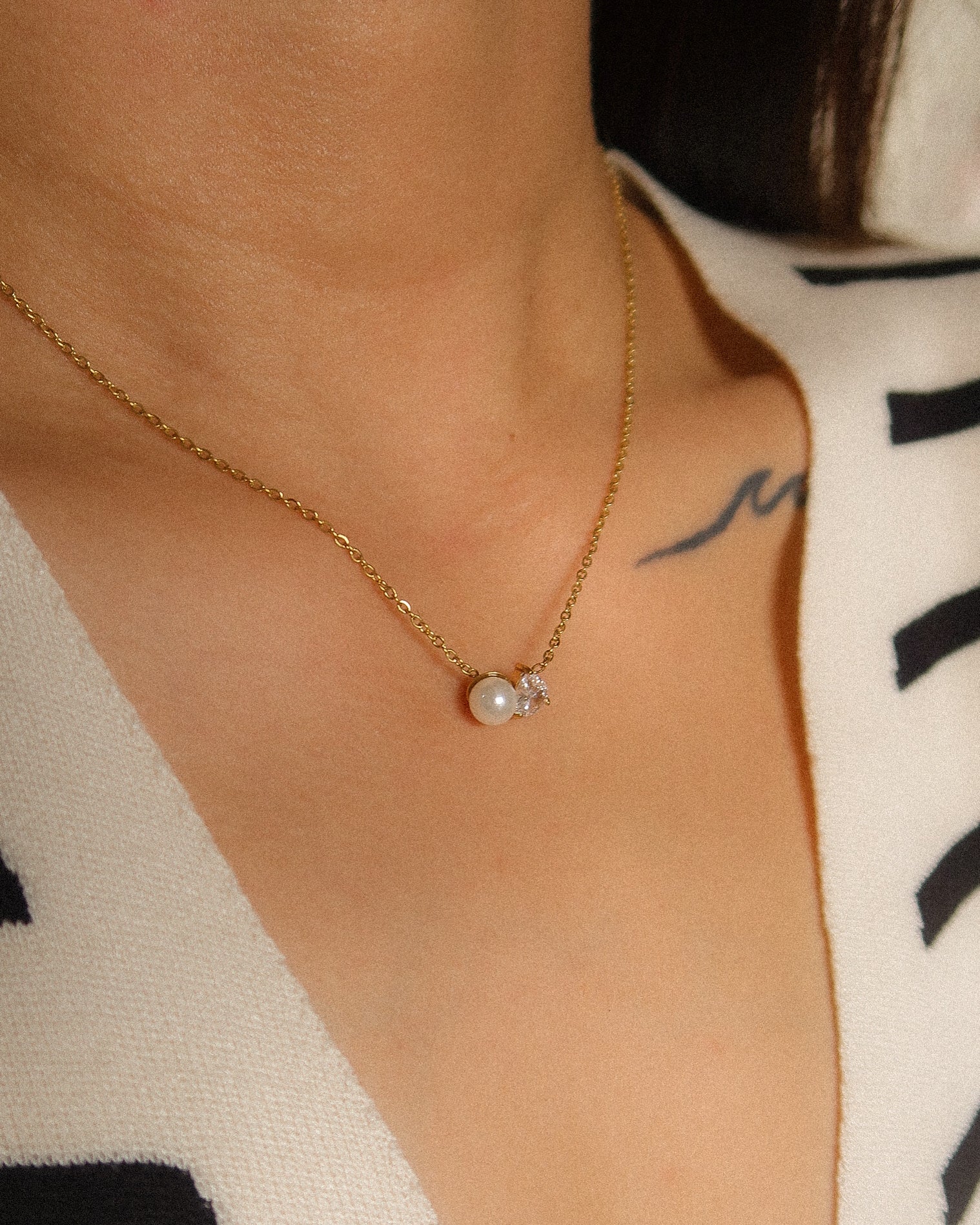 The Signature Floating Pear and Pearl Necklace