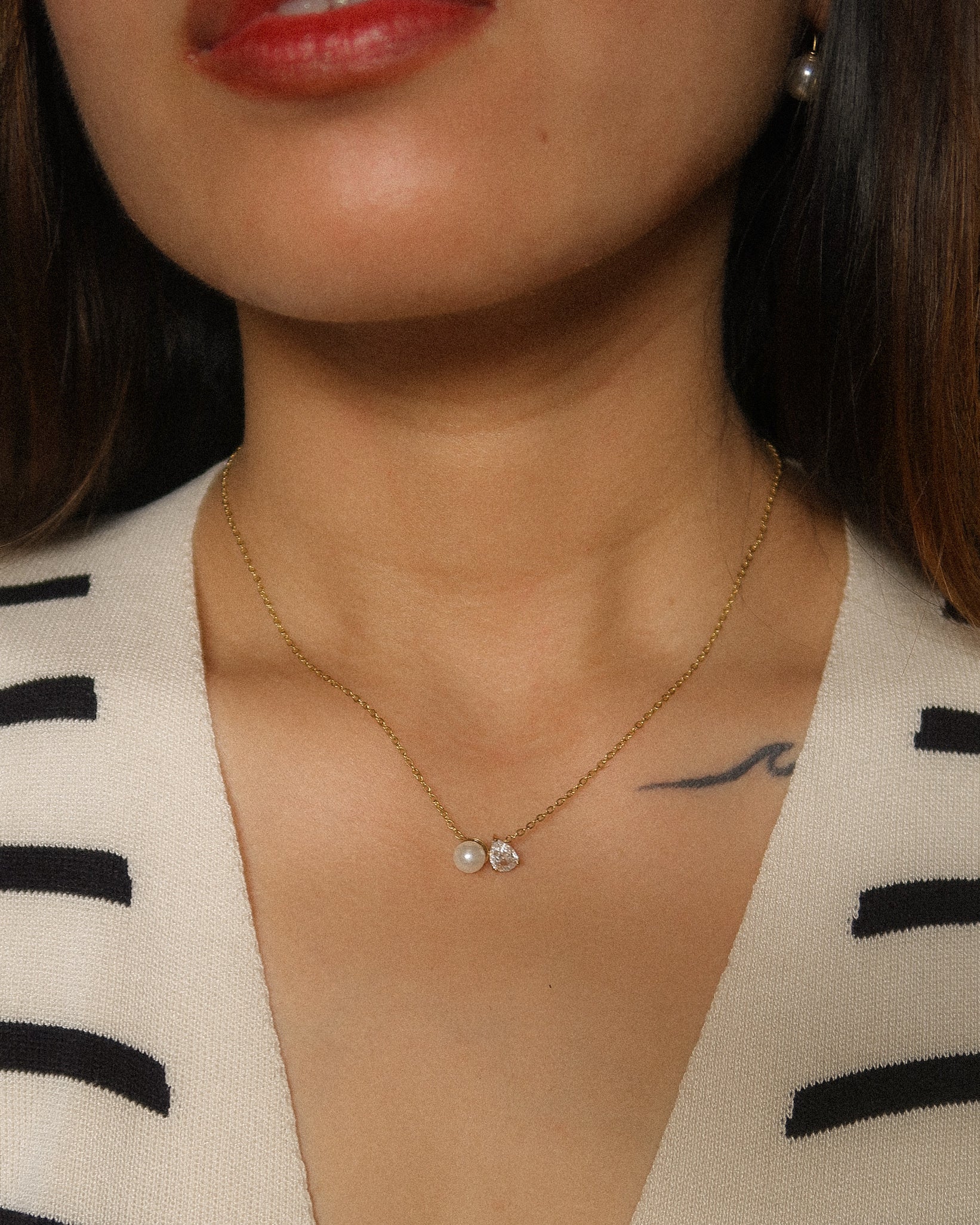 The Signature Floating Pear and Pearl Necklace