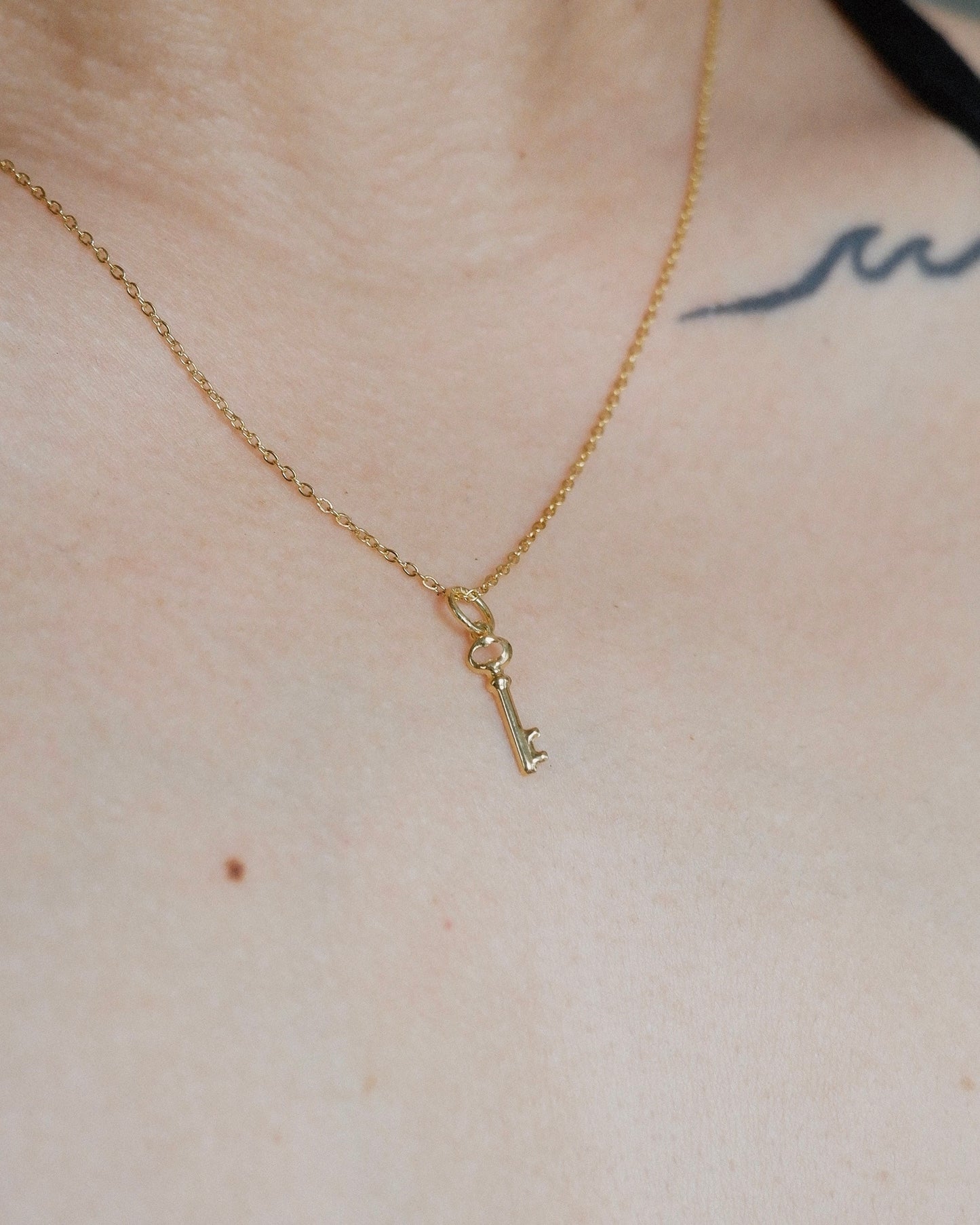 The Mini Key Pendant in Solid Gold