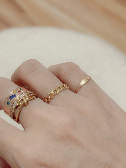 The Perfect Cuban Soft Chain Ring in Solid Gold