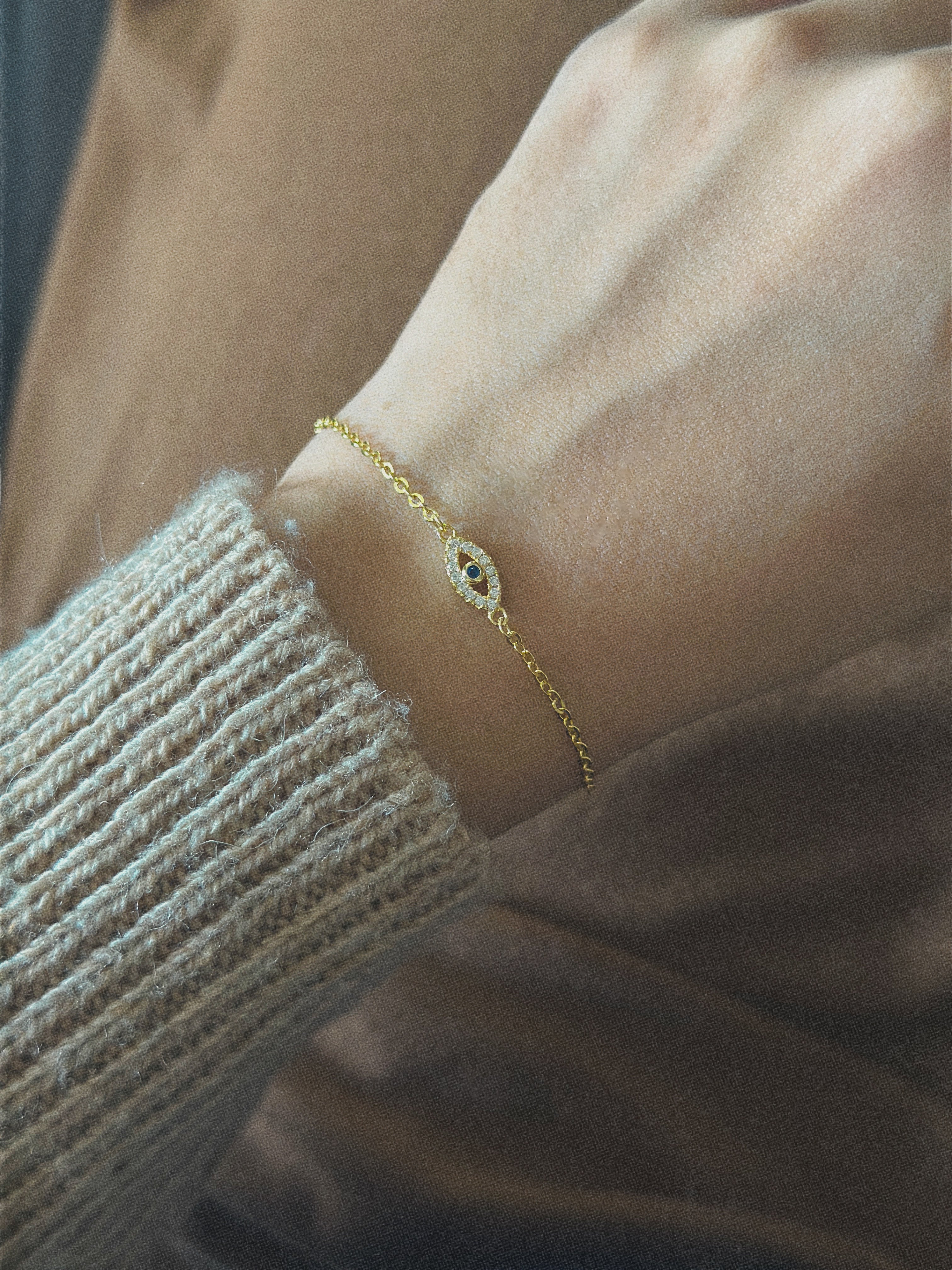 The Tiny Pave Evil Eye Bracelet
