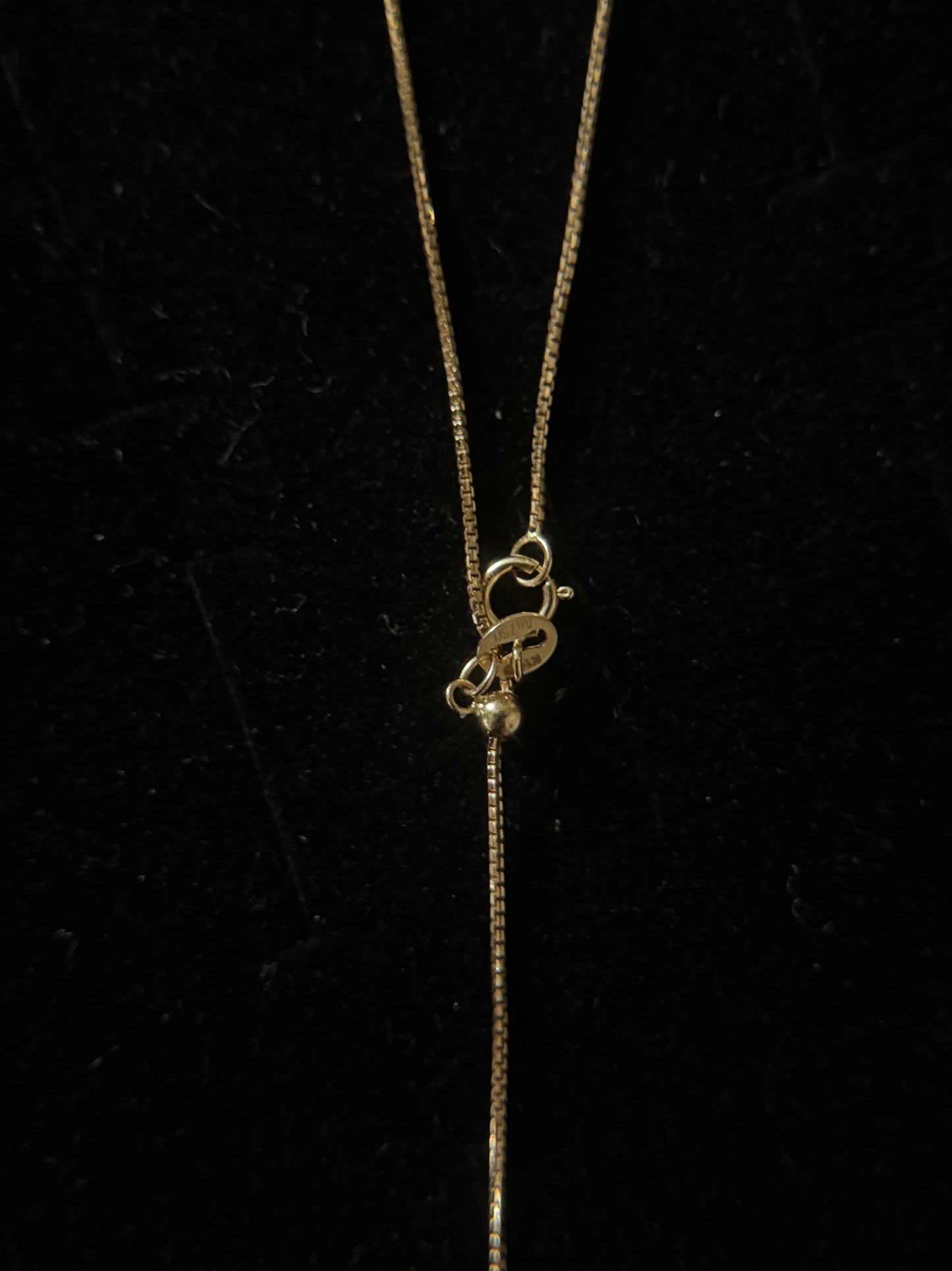 The Baby Mirror Box Slider Necklace in Solid Gold