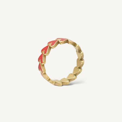 The Red Heart Pattern Ring