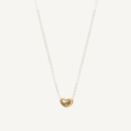 The Ultra Thin Chunky Heart Necklace in Solid Gold