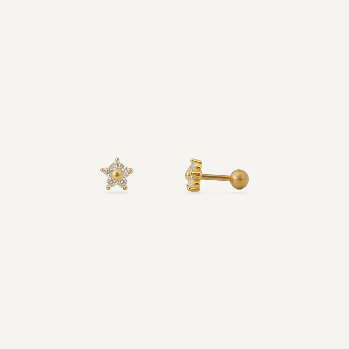 The Pave Floral Screw Back Studs