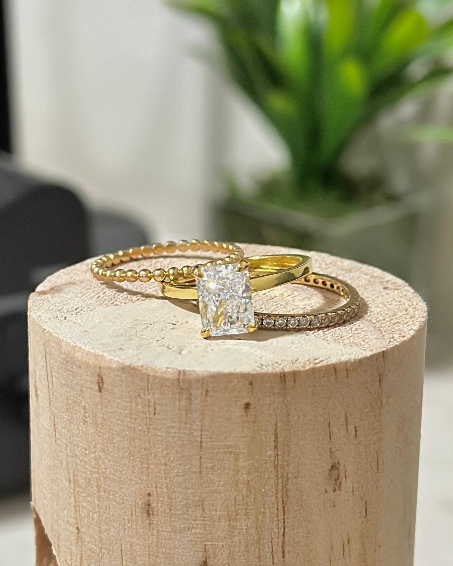 The Willow Petite Radiant Moissanite Ring