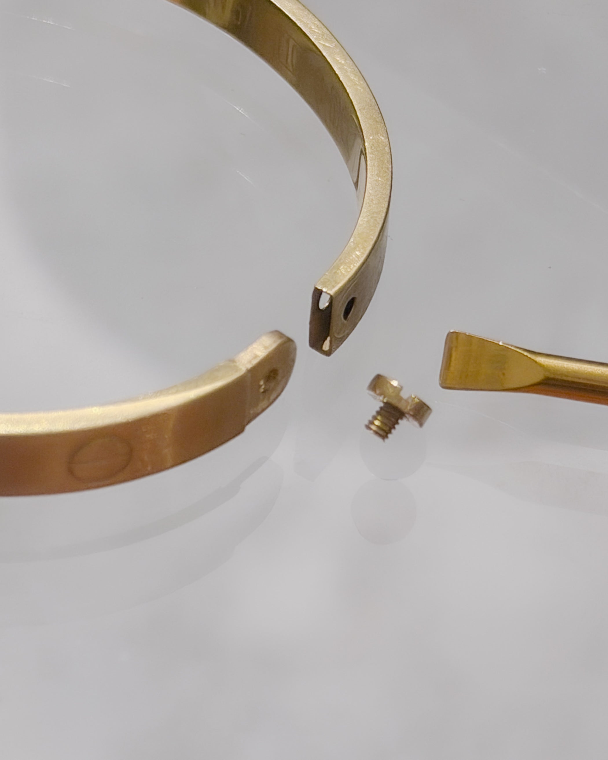 (Handed-down) 2025 Rare Matte Brushed 6mm Love Bangle in Solid Gold