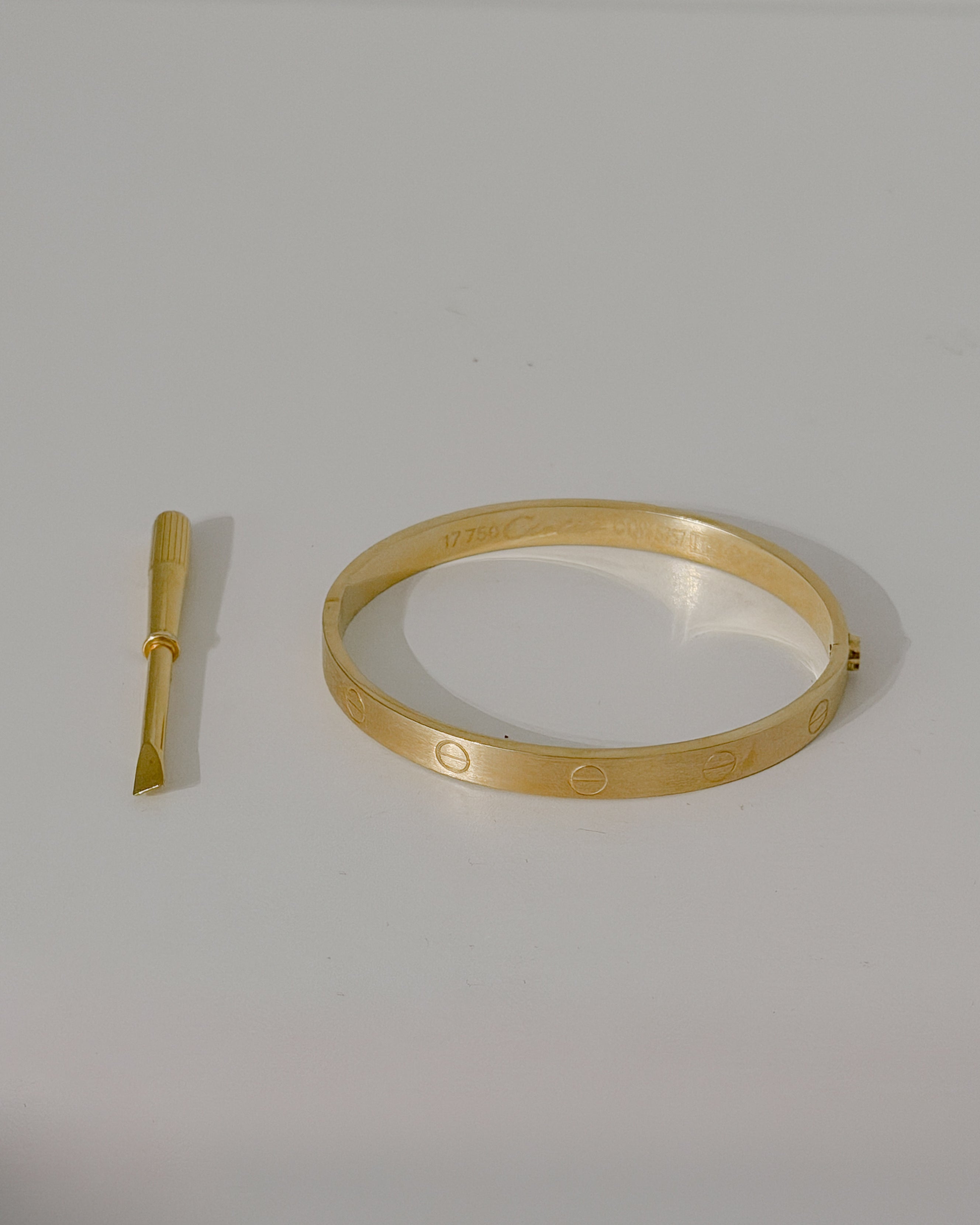 (Handed-down) 2025 Rare Matte Brushed 6mm Love Bangle in Solid Gold
