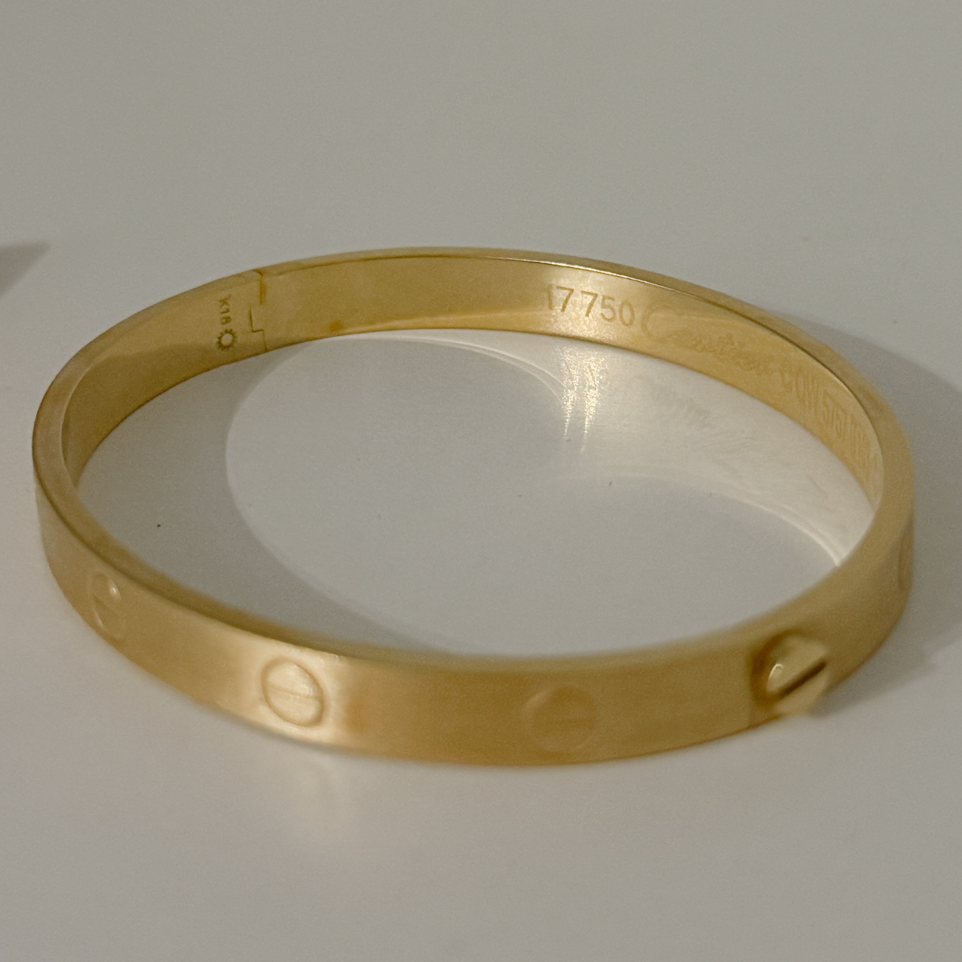 (Handed-down) 2025 Rare Matte Brushed 6mm Love Bangle in Solid Gold