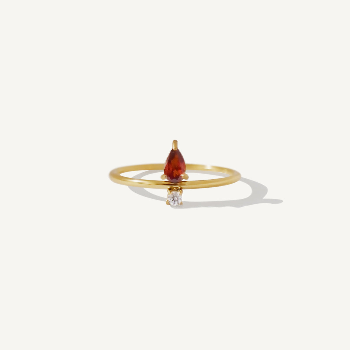 The Fiery Orange Garnet Pear Ring