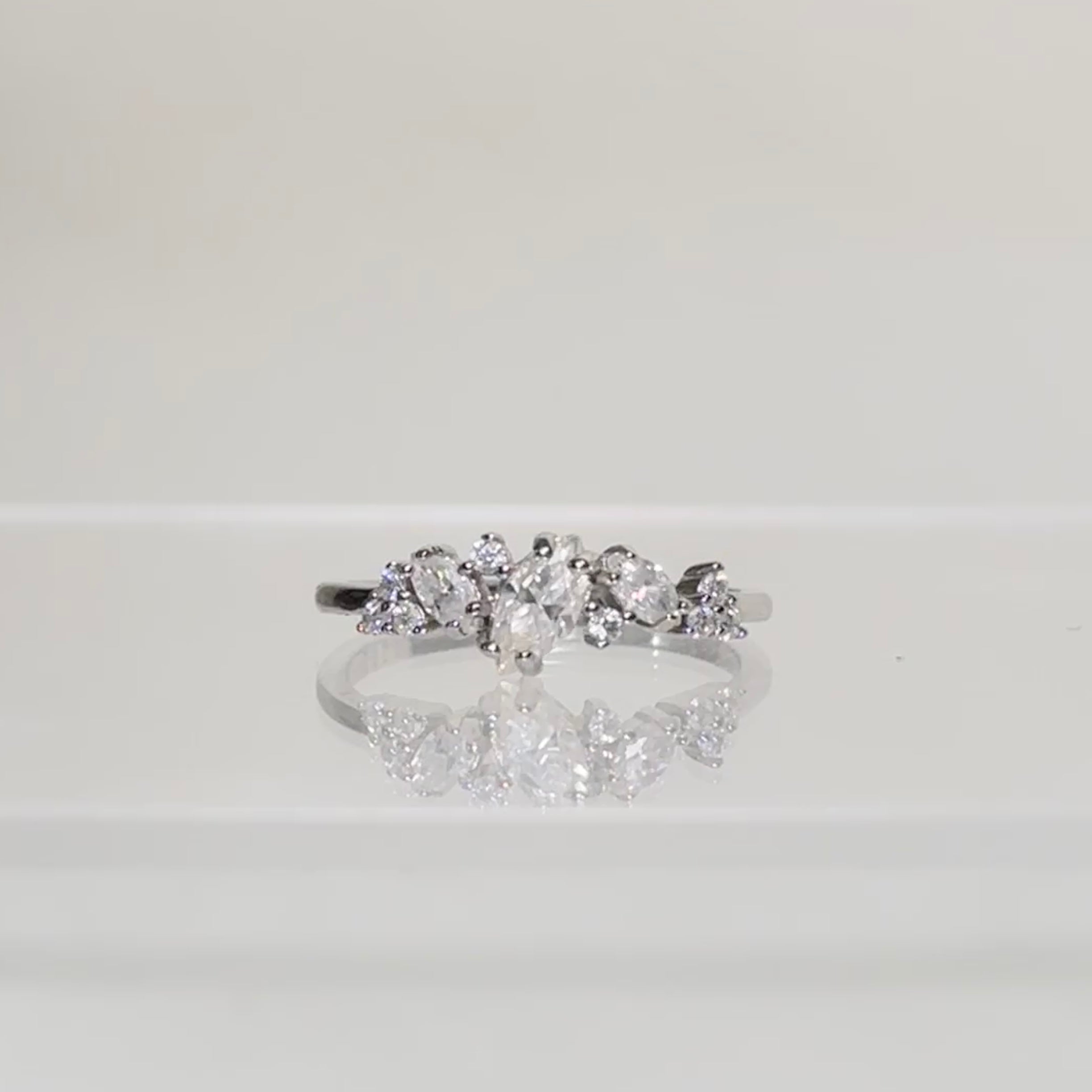 The Aurora Scattered Moissanite Ring
