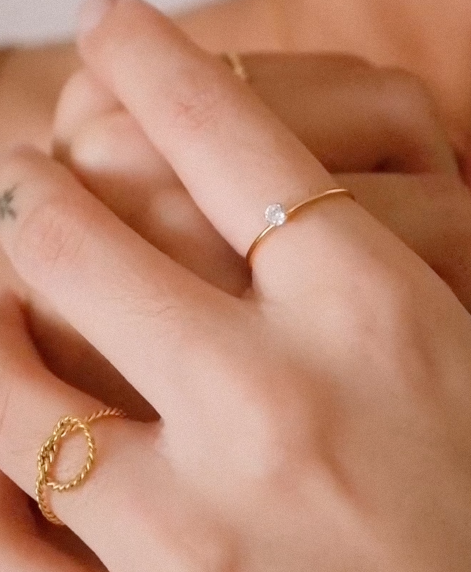 The Skinny Solitaire Ring