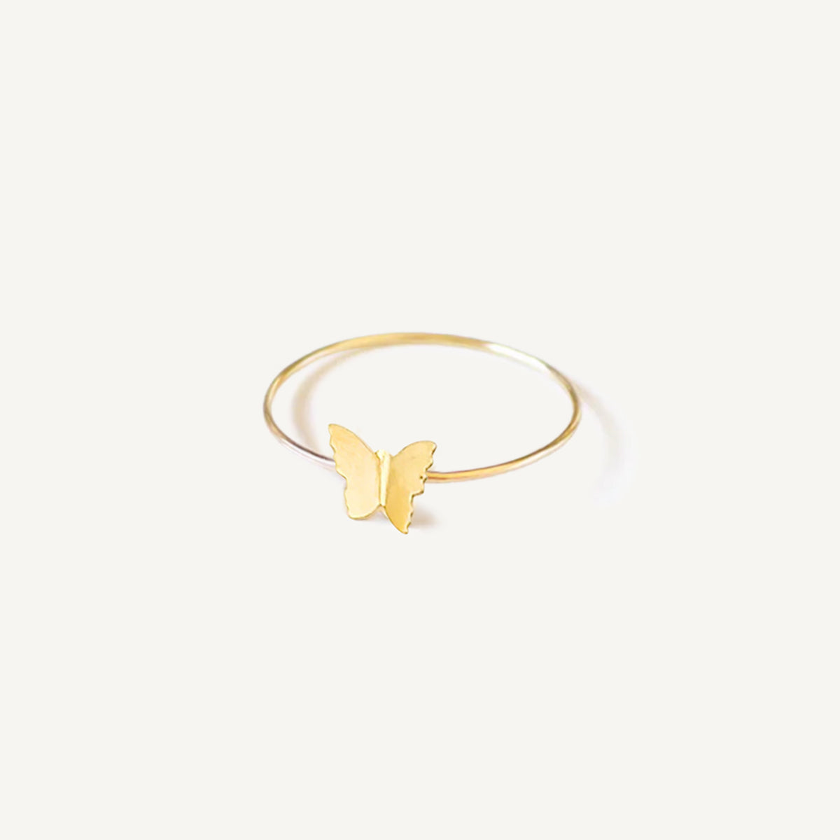 The Edgy Angel Butterfly Ring in Solid Gold
