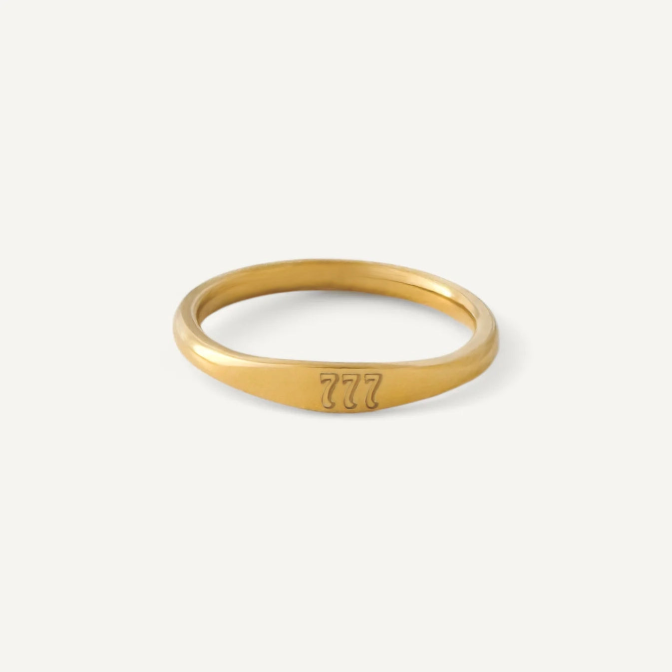The Lucky Angel Number Mini Signet Ring