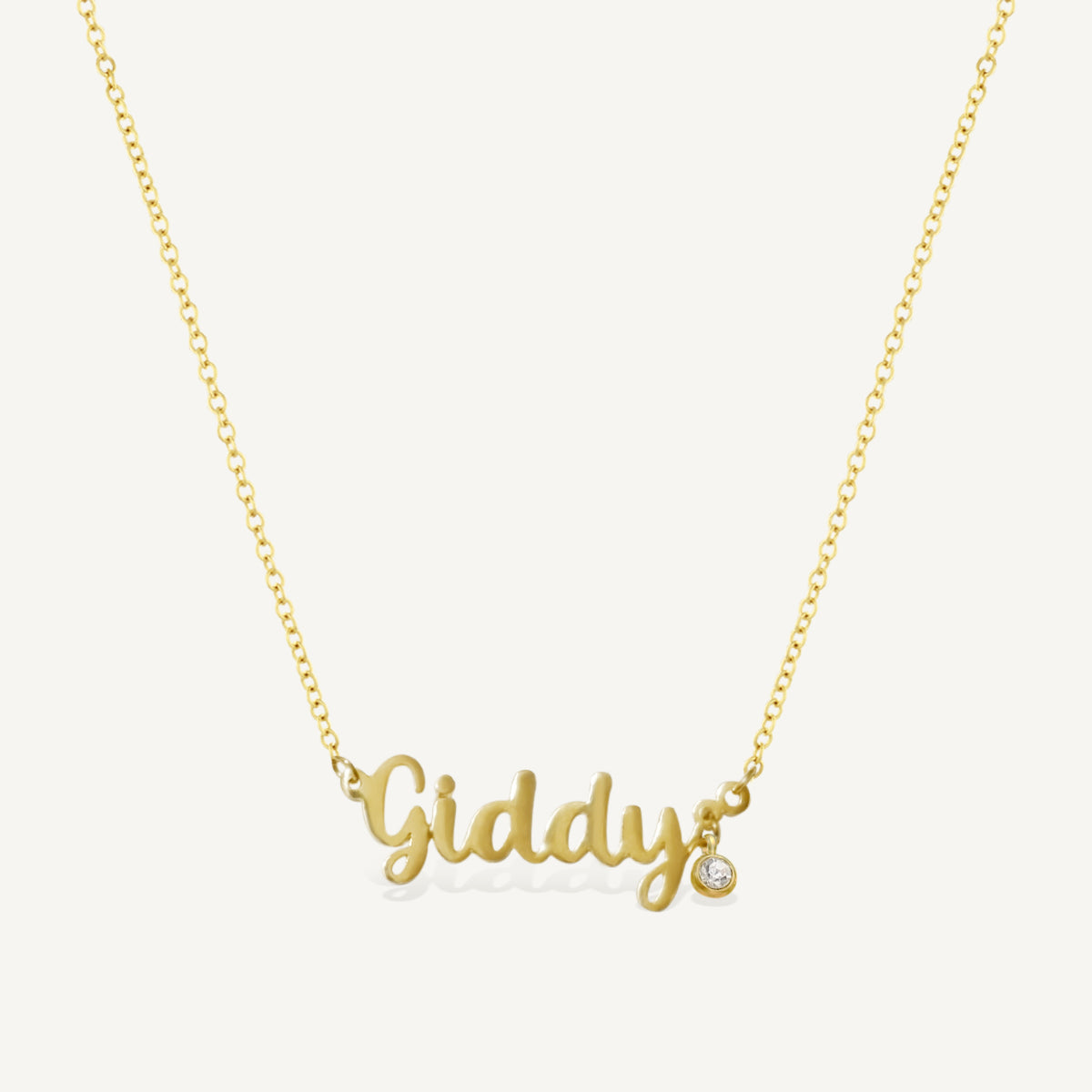 The Dangling Birthstone Nameplate Necklace