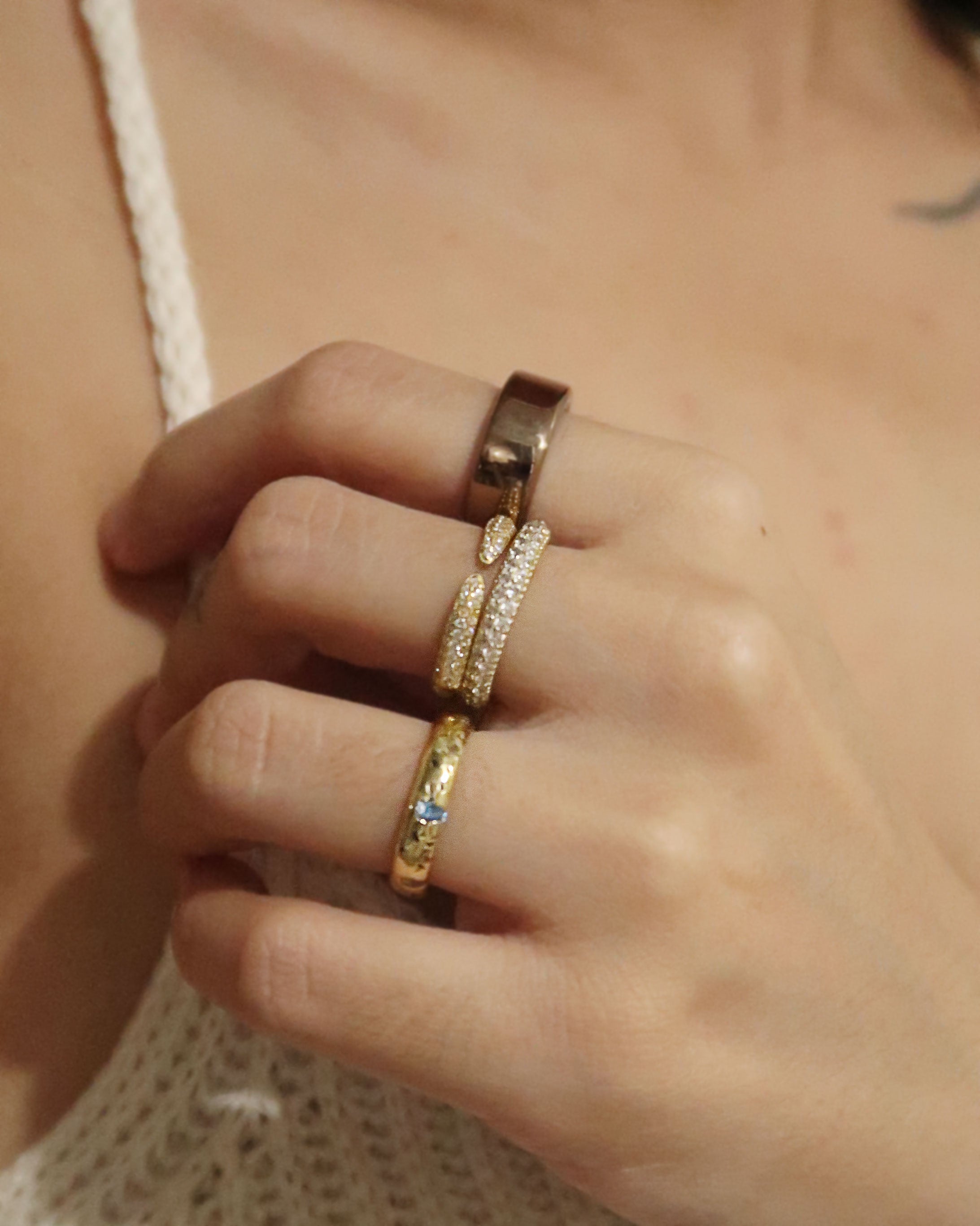 The Any-Size Iced Pave Stacker Ring