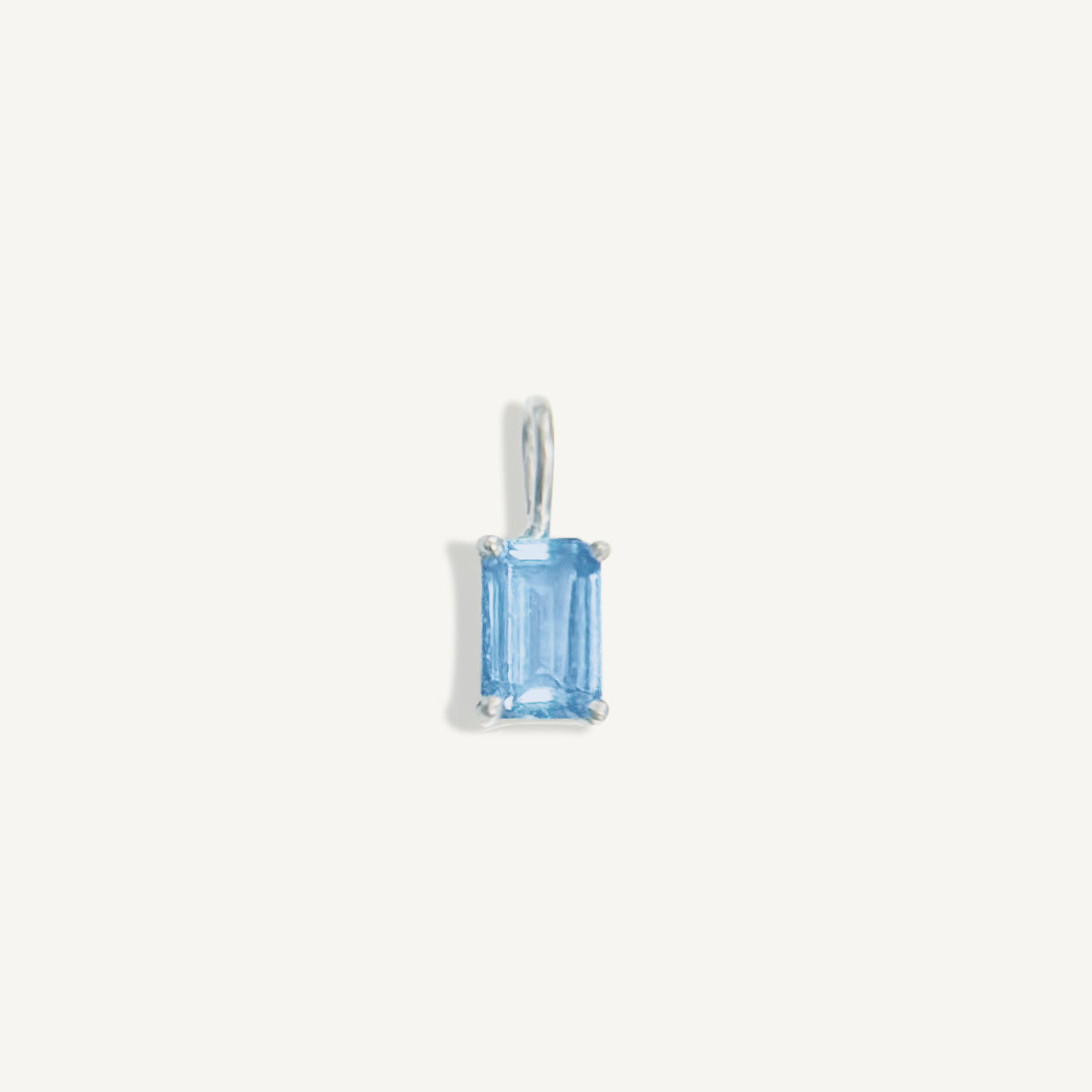 The Aquamarine Birthstone Baguette Pendant in Solid Gold