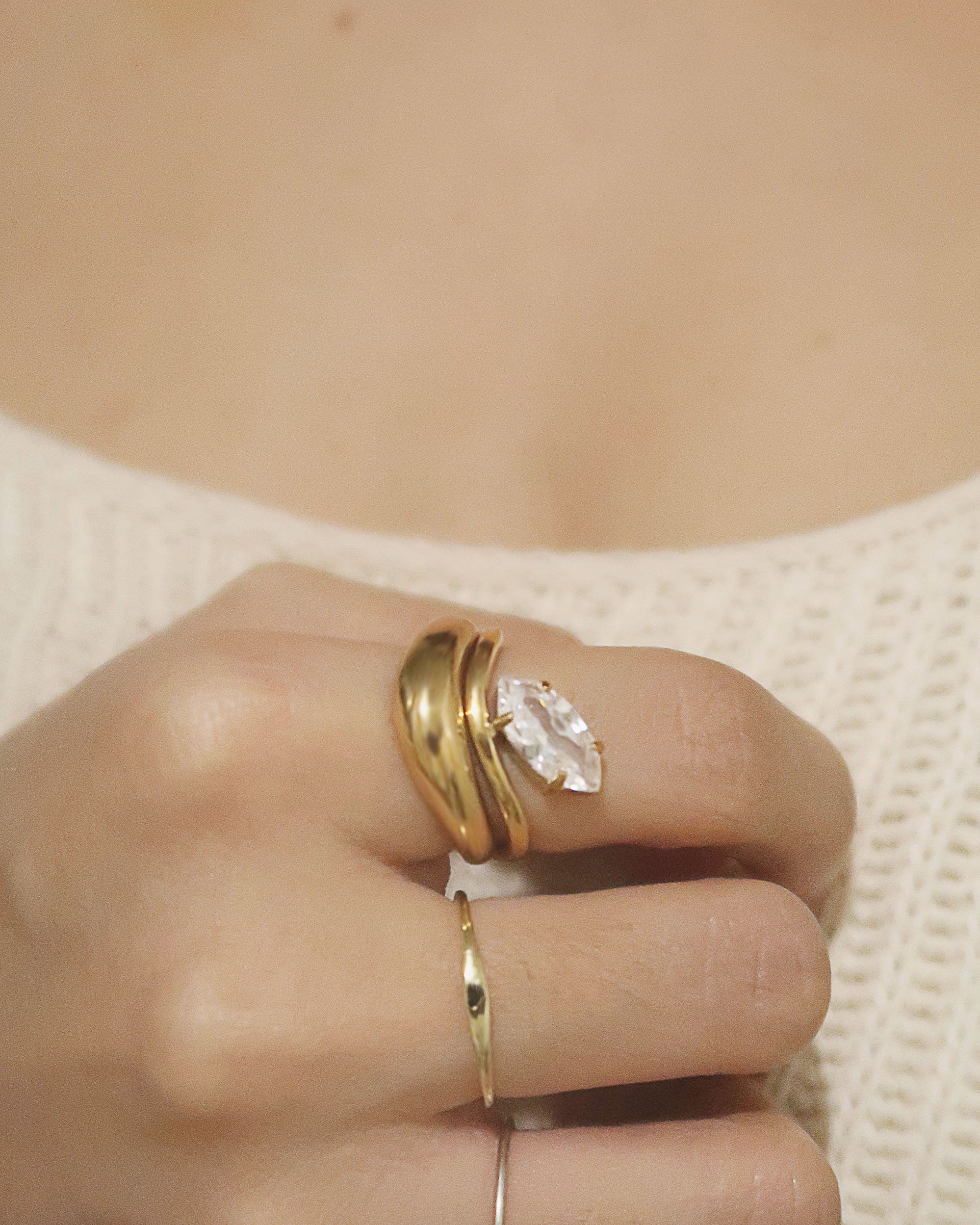 The Ava Bold Marquise Stack