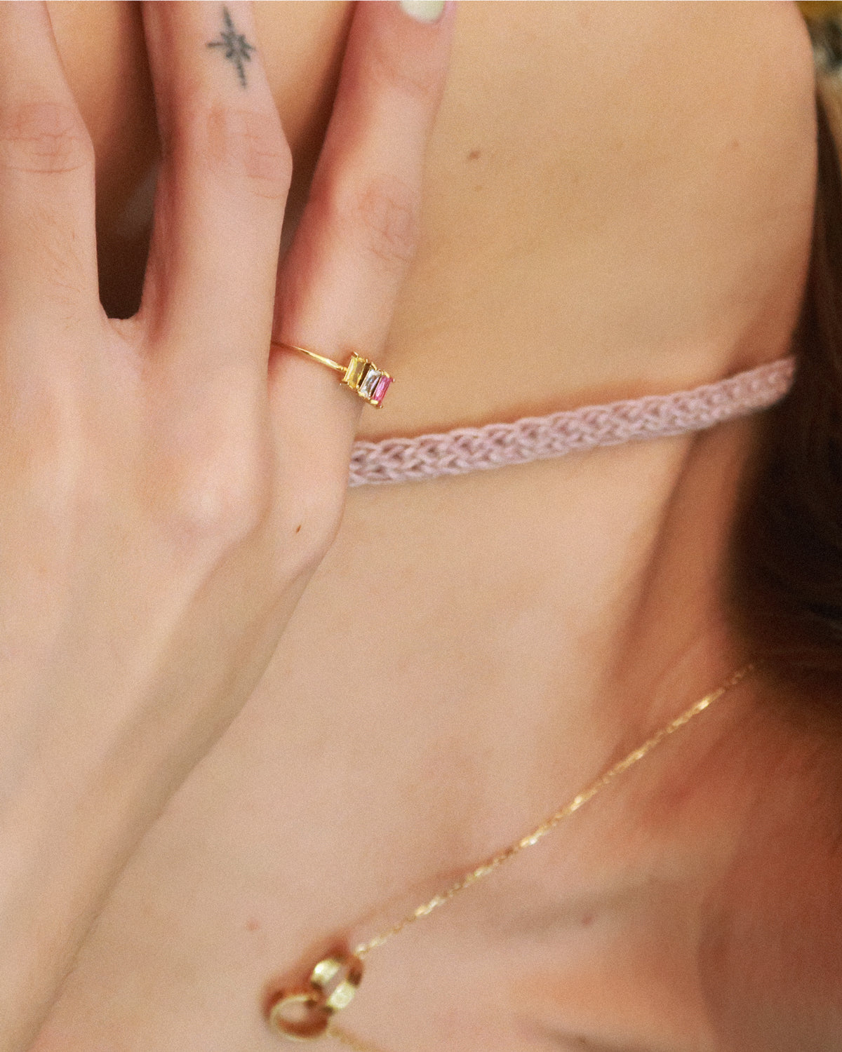 The Trio Baguette Birthstone Ring