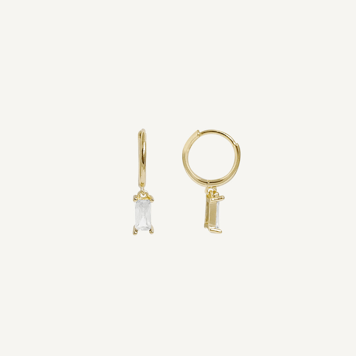 The Baguette Birthstone Hoops