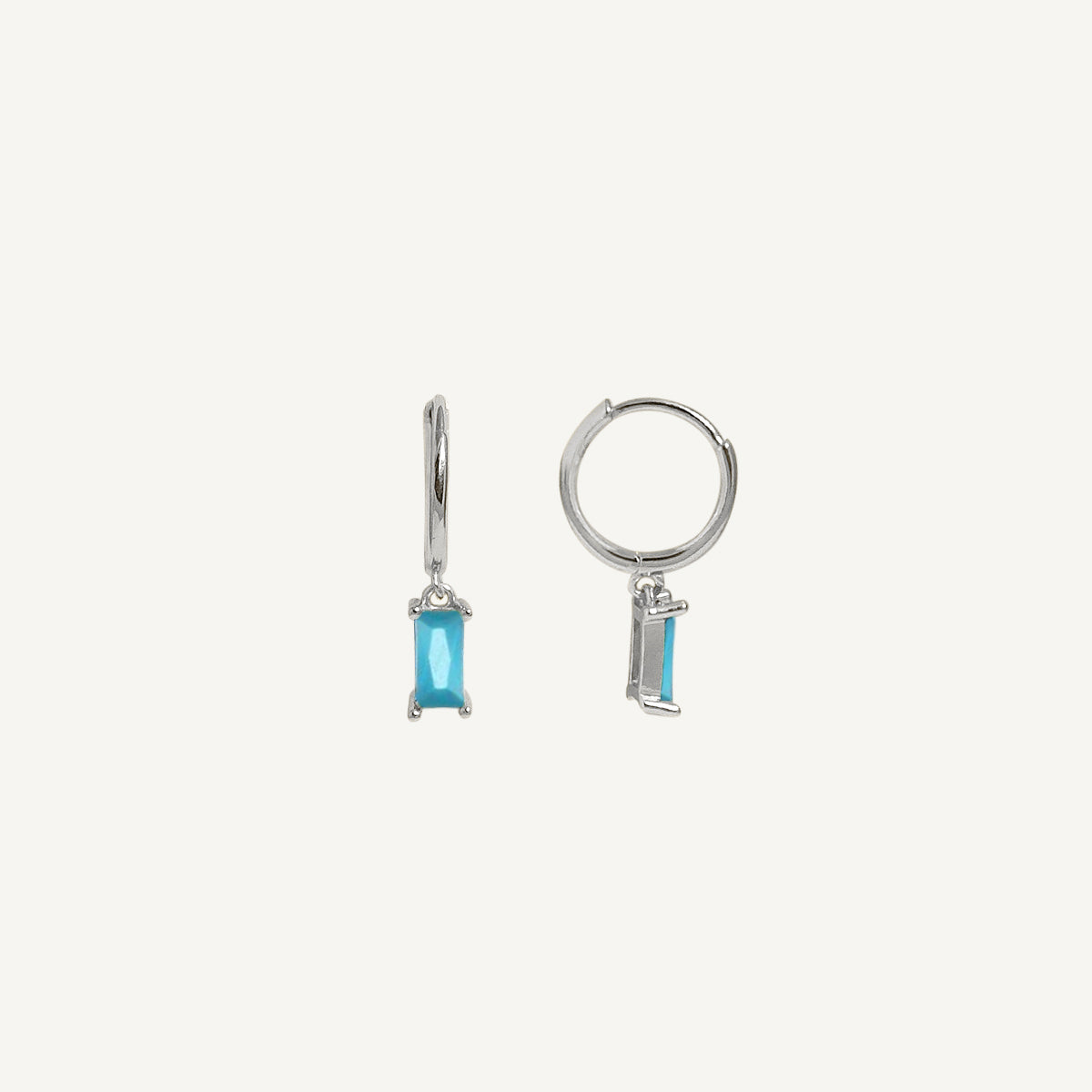 The Baguette Birthstone Hoops
