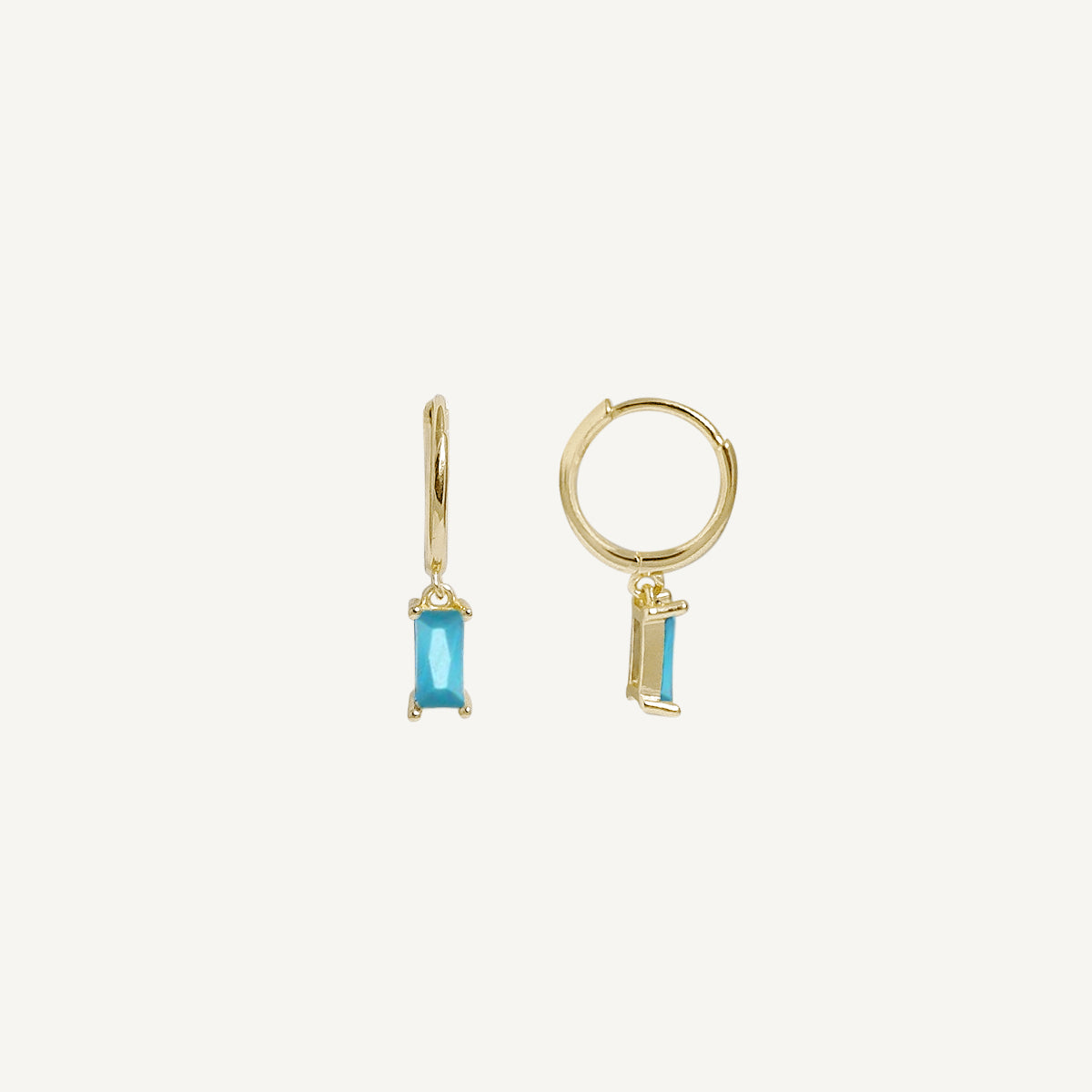 The Baguette Birthstone Hoops