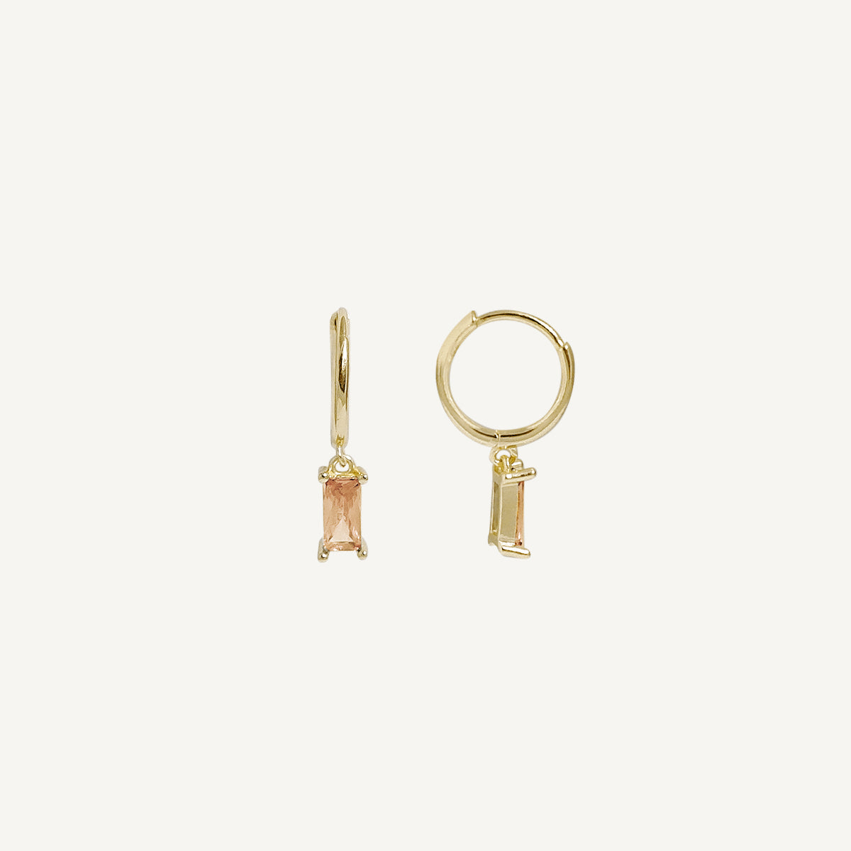 The Baguette Birthstone Hoops