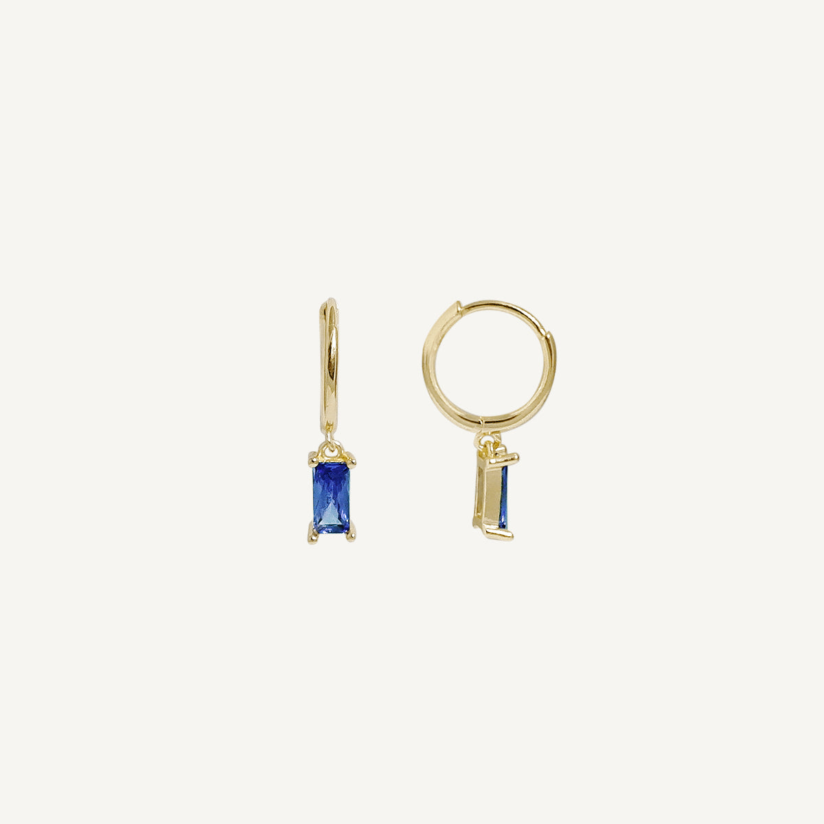 The Baguette Birthstone Hoops