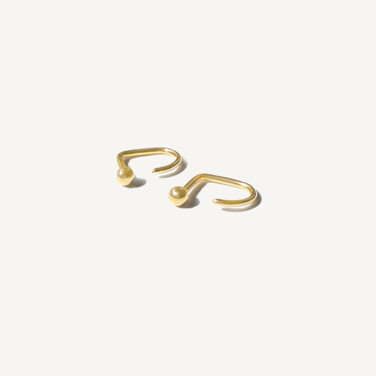 The Ball Open Huggies in Solid Gold